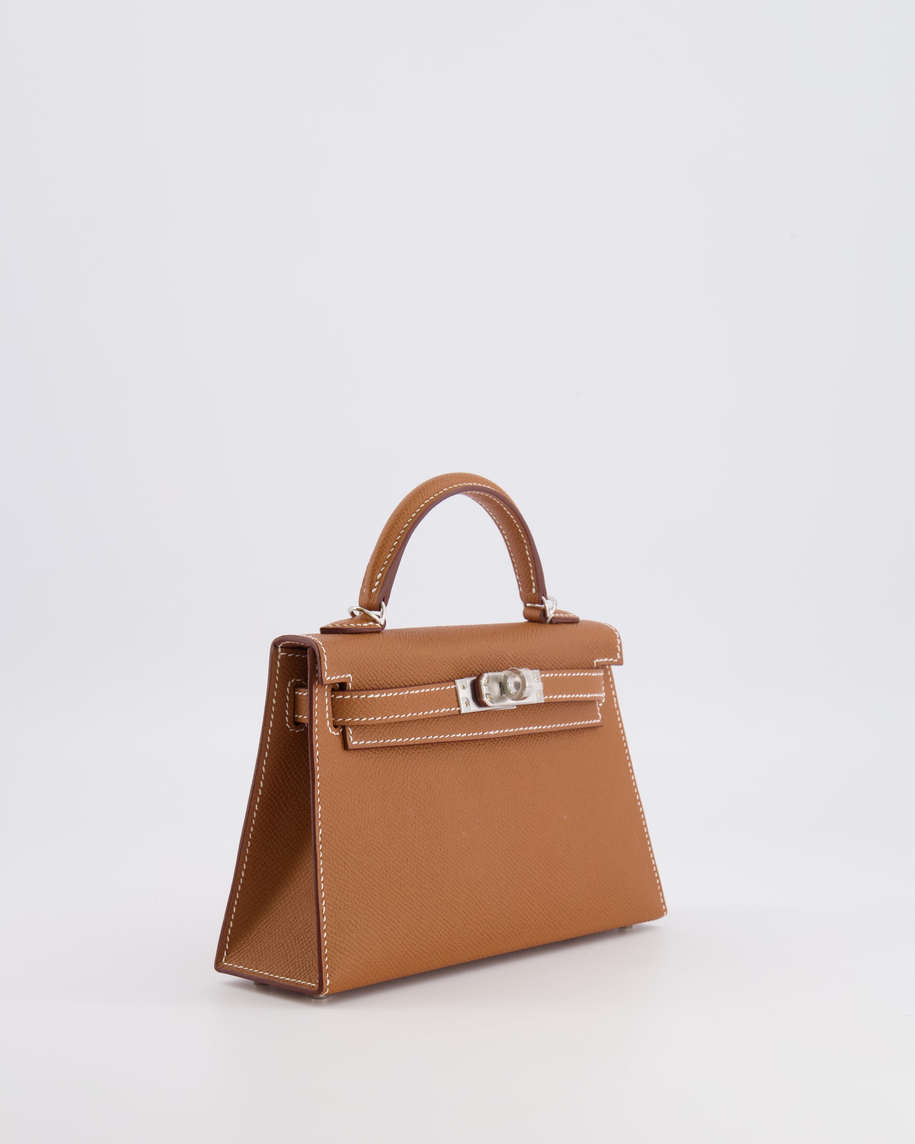 Hermès Mini Kelly II 20 Bag in Gold Epsom Leather with Palladium Hardware