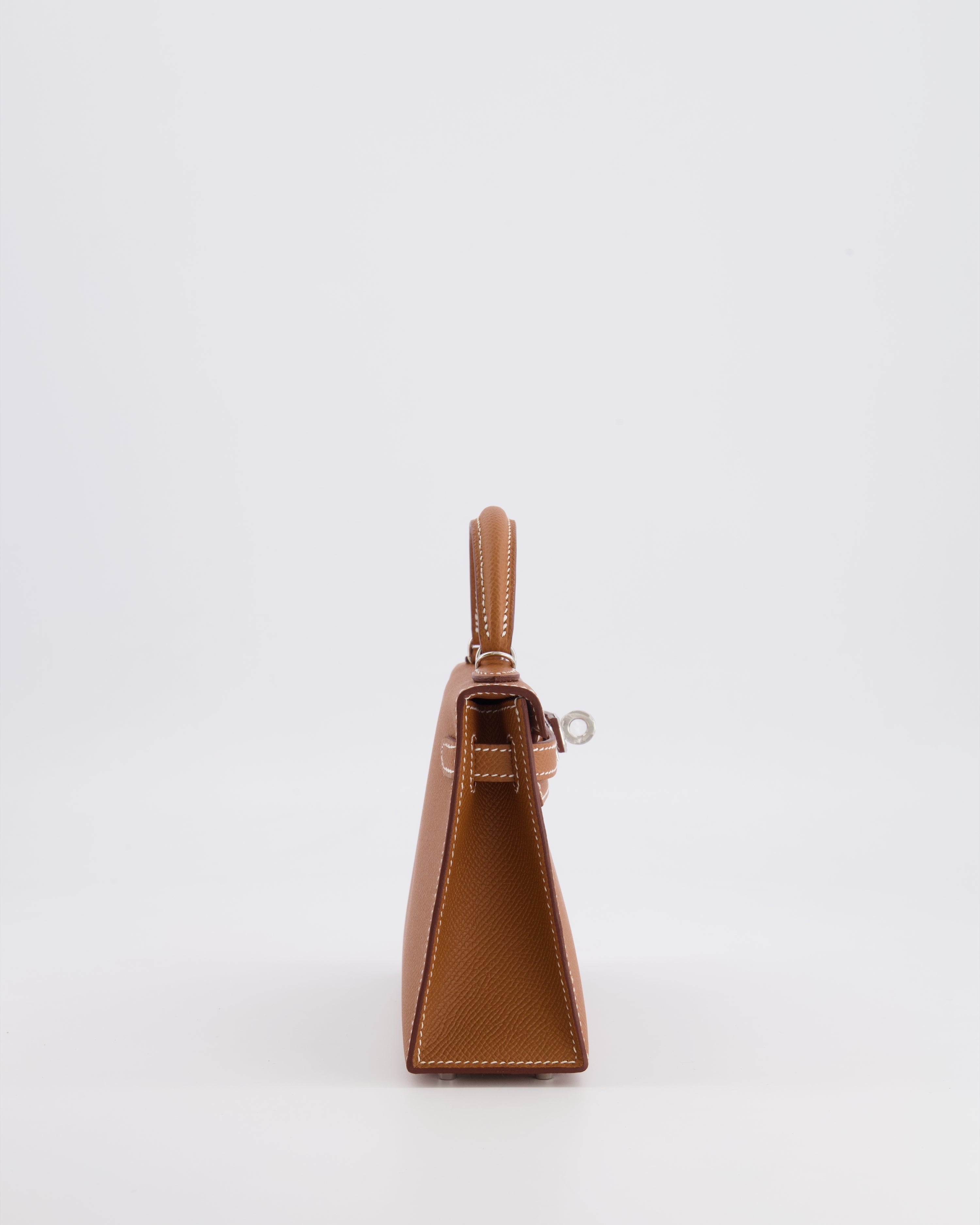 Hermès Mini Kelly II 20 Bag in Gold Epsom Leather with Palladium Hardware