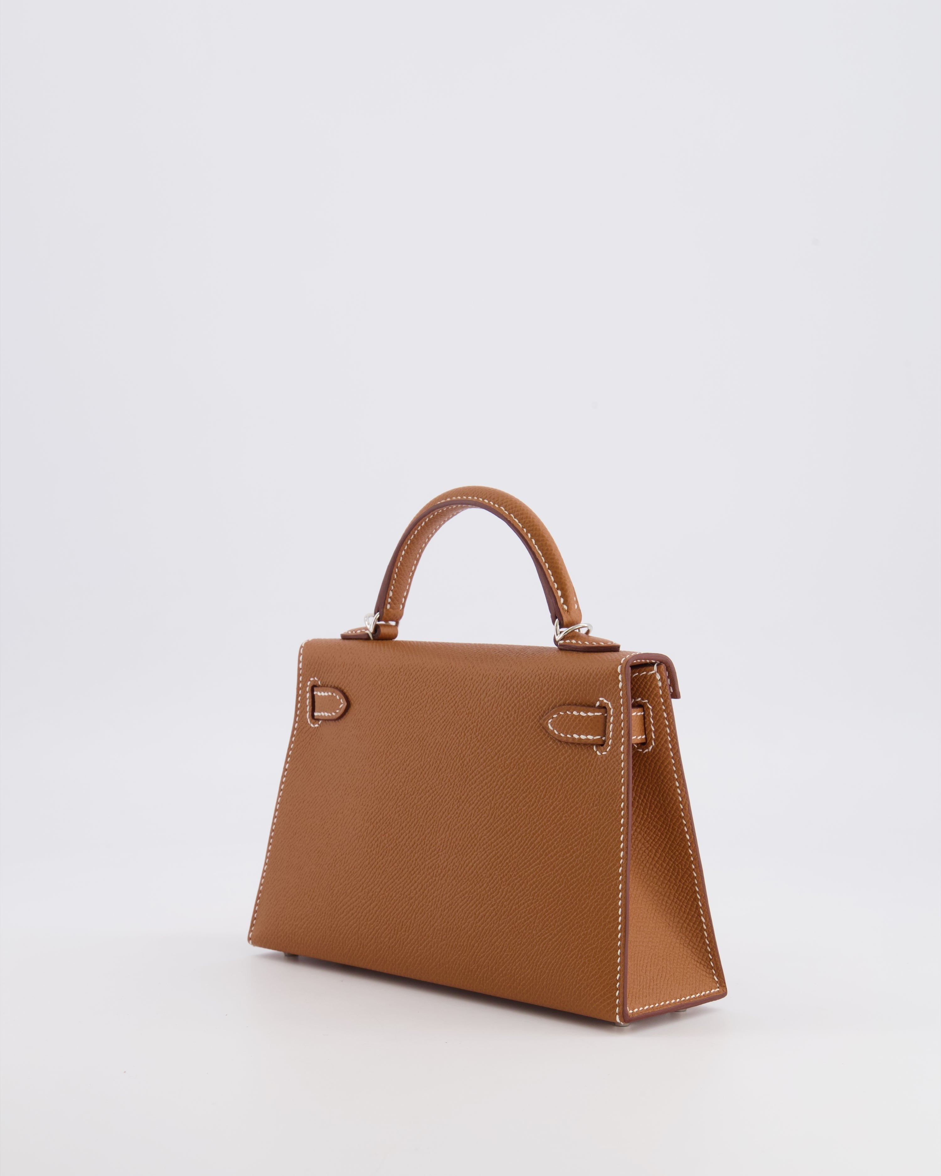 Hermès Mini Kelly II 20 Bag in Gold Epsom Leather with Palladium Hardware