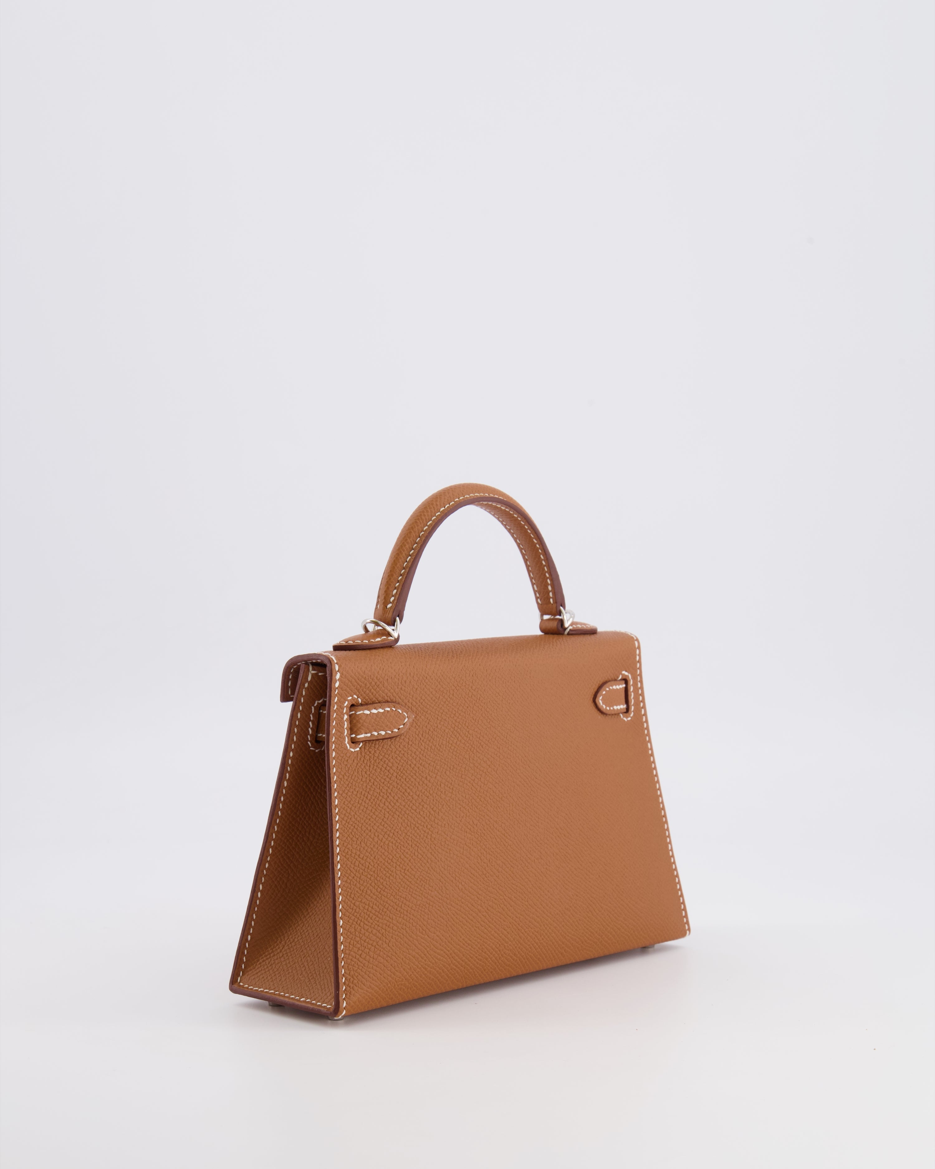 Hermès Mini Kelly II 20 Bag in Gold Epsom Leather with Palladium Hardware