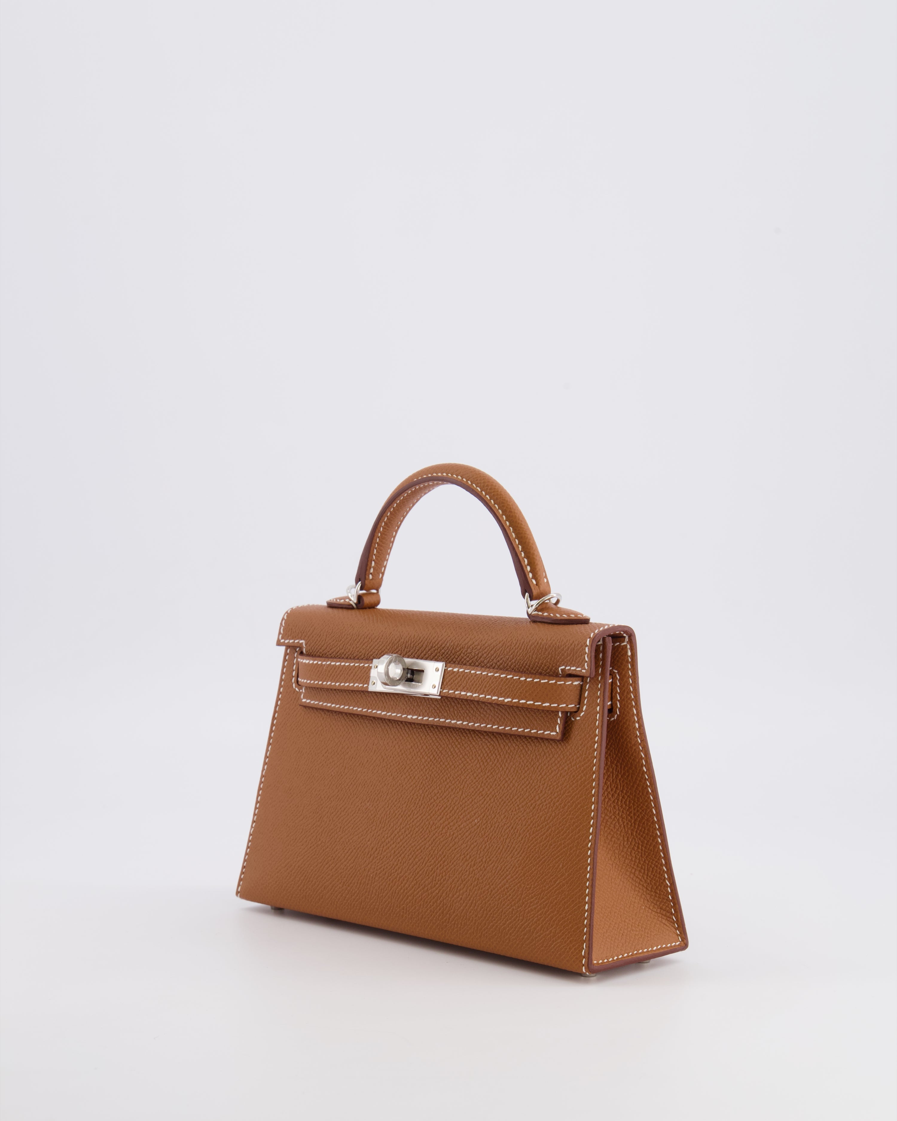 Hermès Mini Kelly II 20 Bag in Gold Epsom Leather with Palladium Hardware