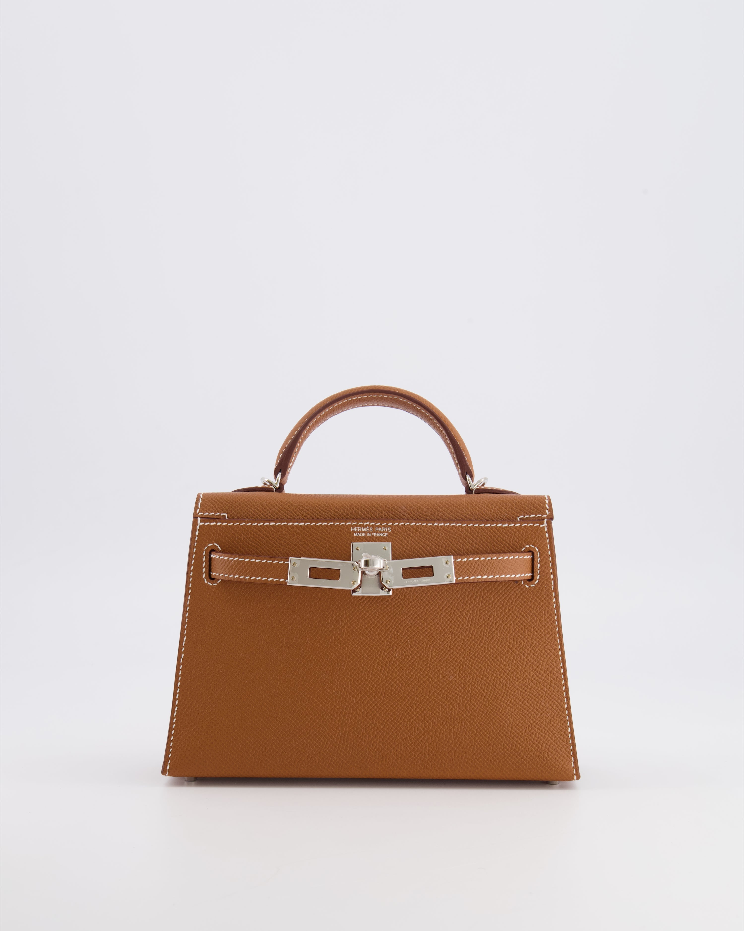 Hermès Mini Kelly II 20 Bag in Gold Epsom Leather with Palladium Hardware