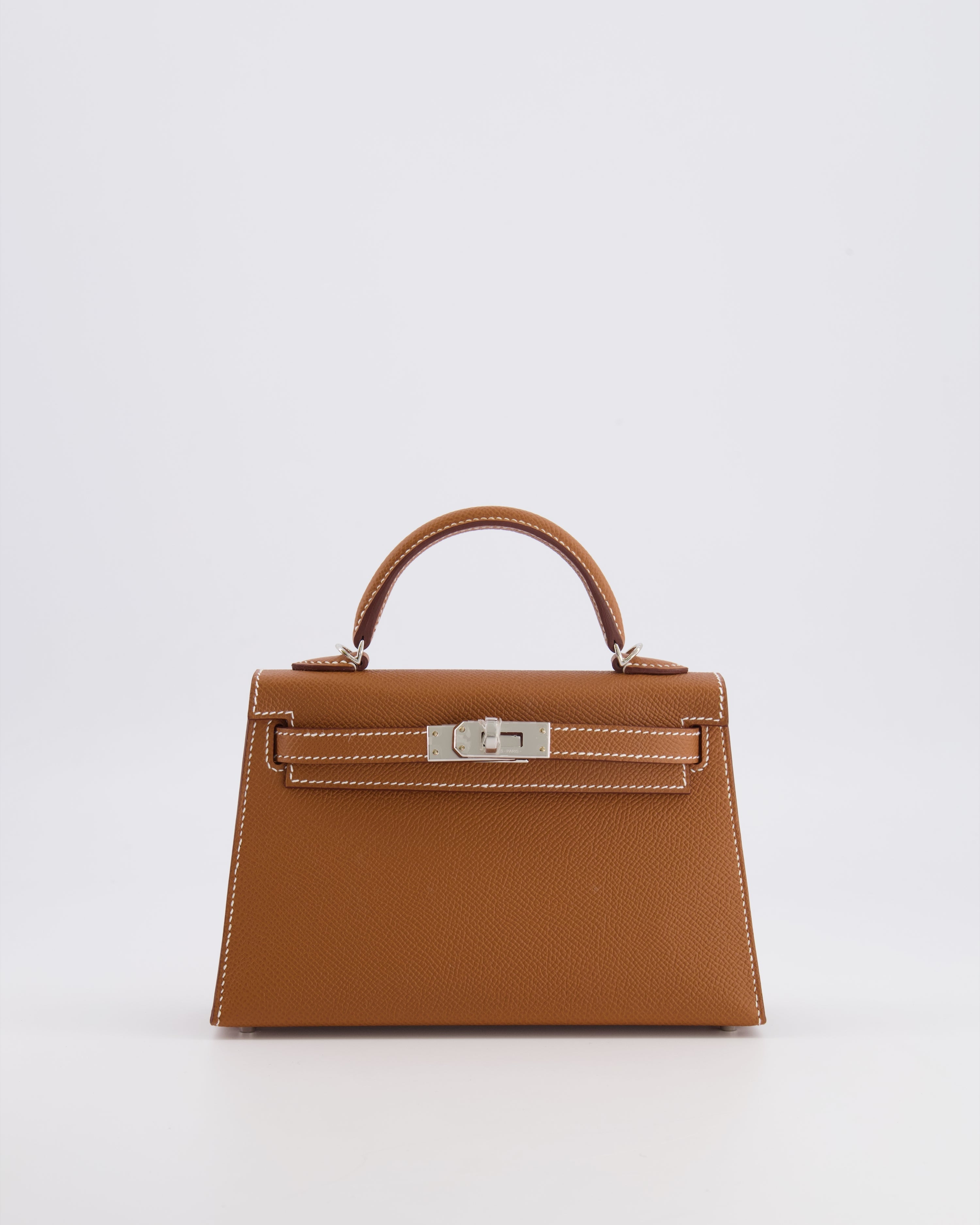 Hermès Mini Kelly II 20 Bag in Gold Epsom Leather with Palladium Hardware