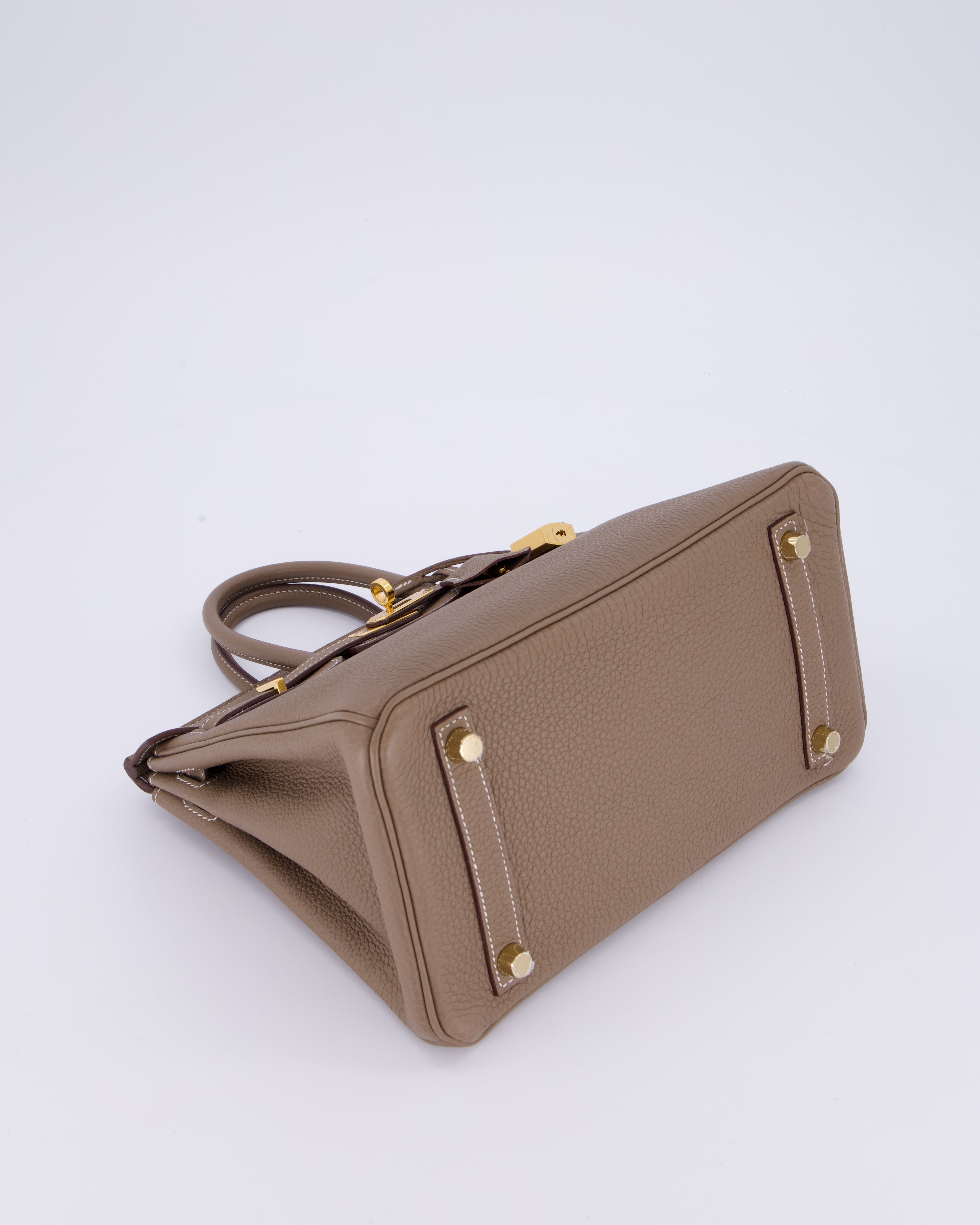 Hermès Birkin 25 Retourne Bag in Etoupe Togo Leather with Gold Hardware