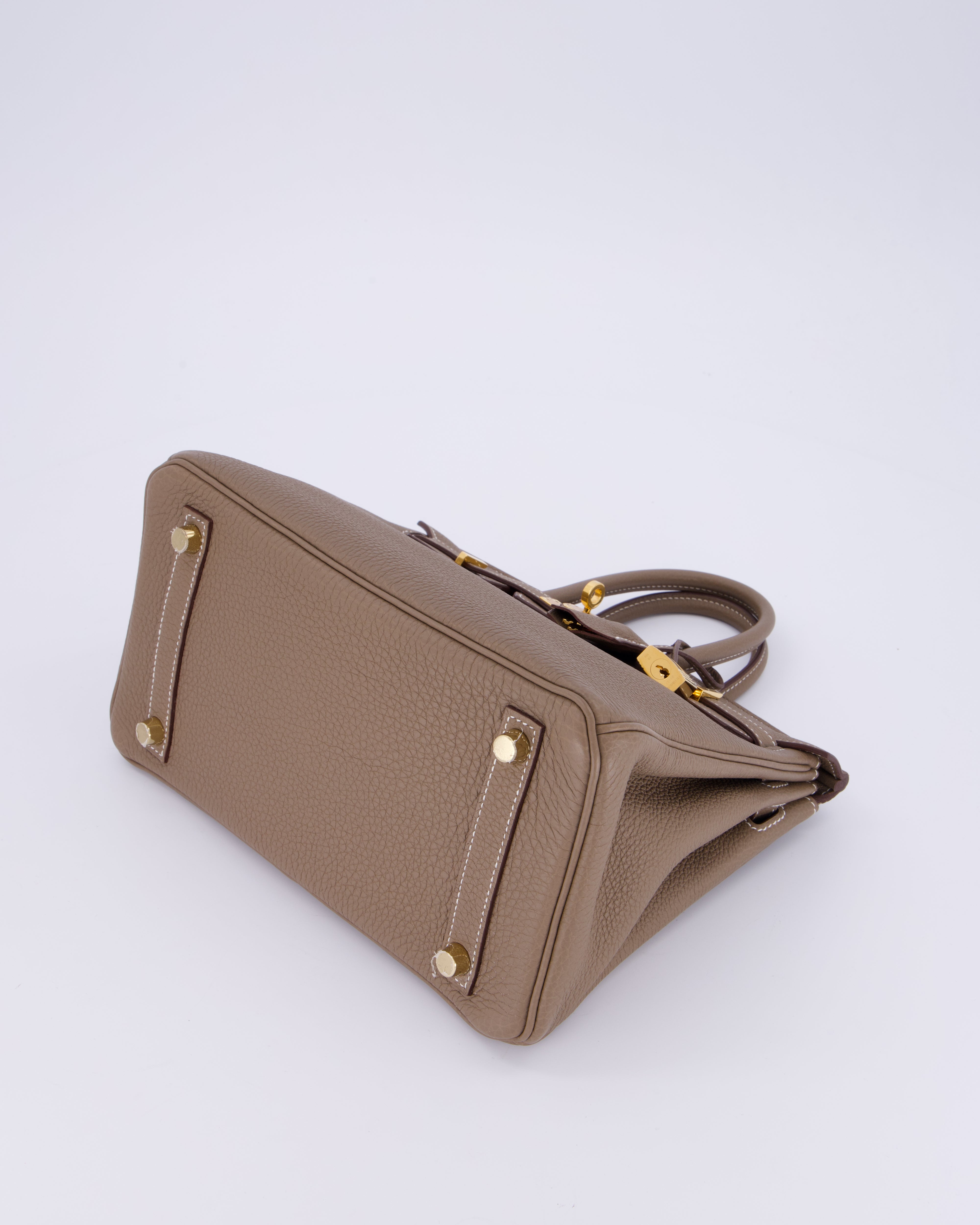 Hermès Birkin 25 Retourne Bag in Etoupe Togo Leather with Gold Hardware
