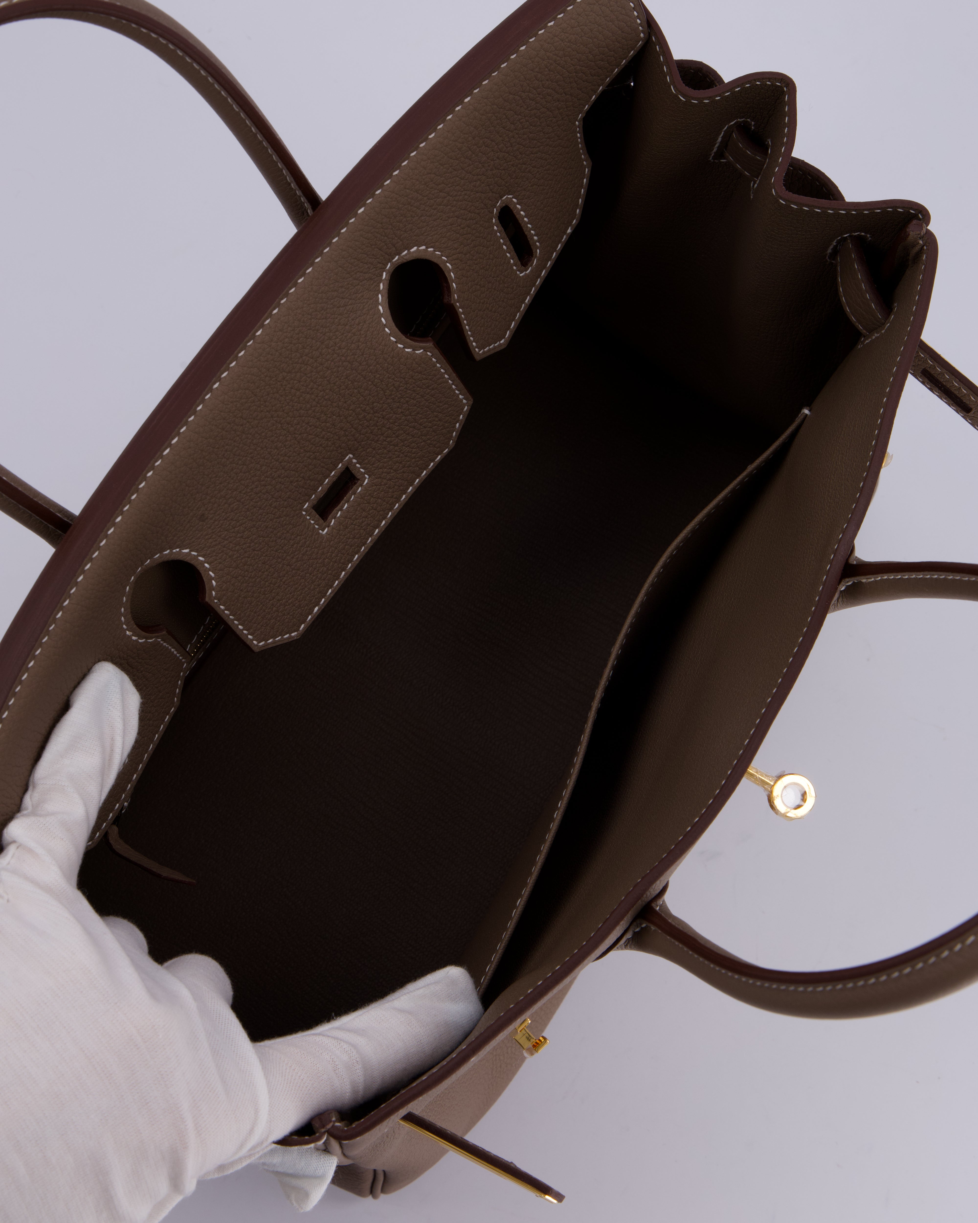 *HOLY GRAIL* Hermès Birkin 30 Retourne Bag in Etoupe Togo Leather with Gold Hardware