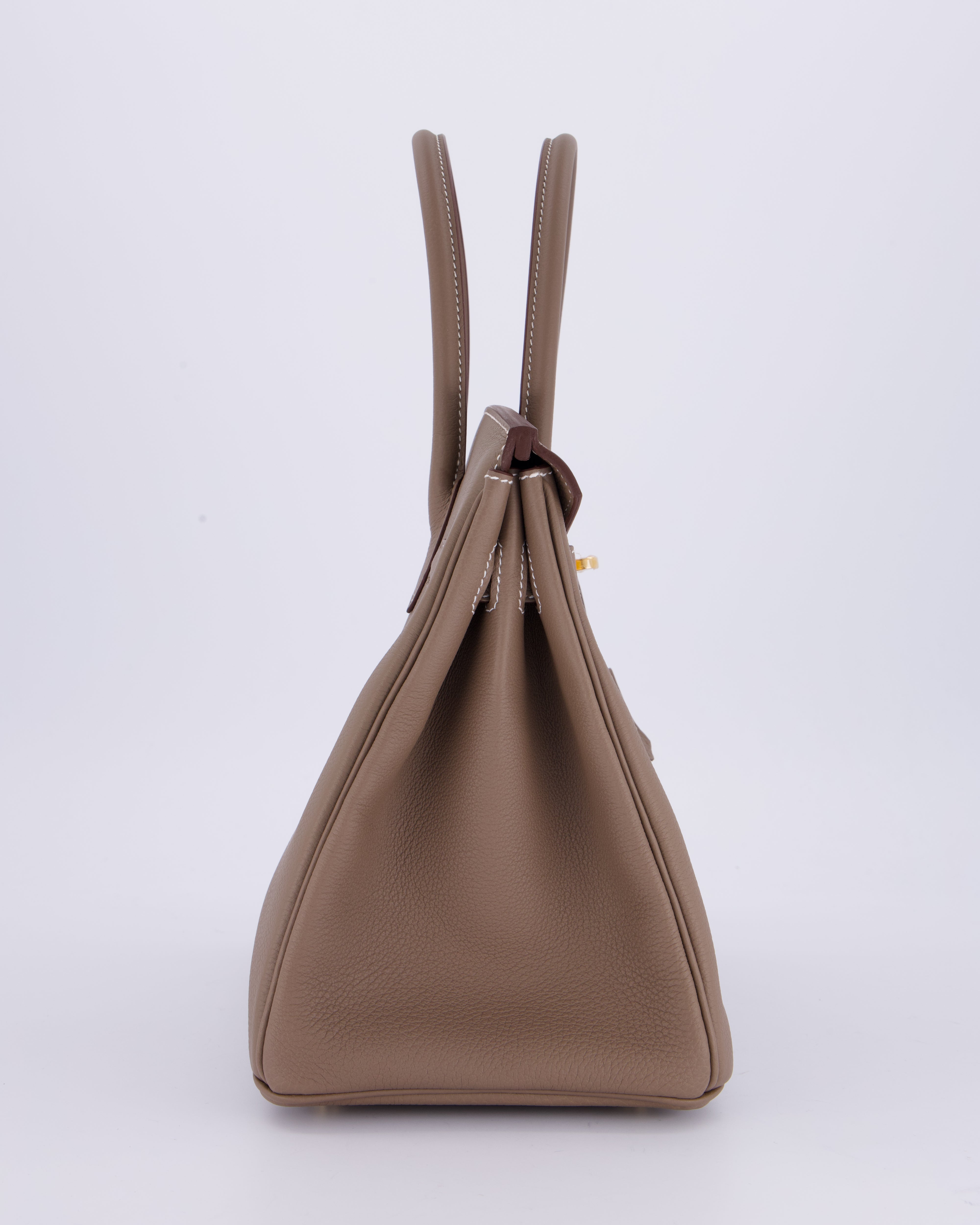 *HOLY GRAIL* Hermès Birkin 30 Retourne Bag in Etoupe Togo Leather with Gold Hardware