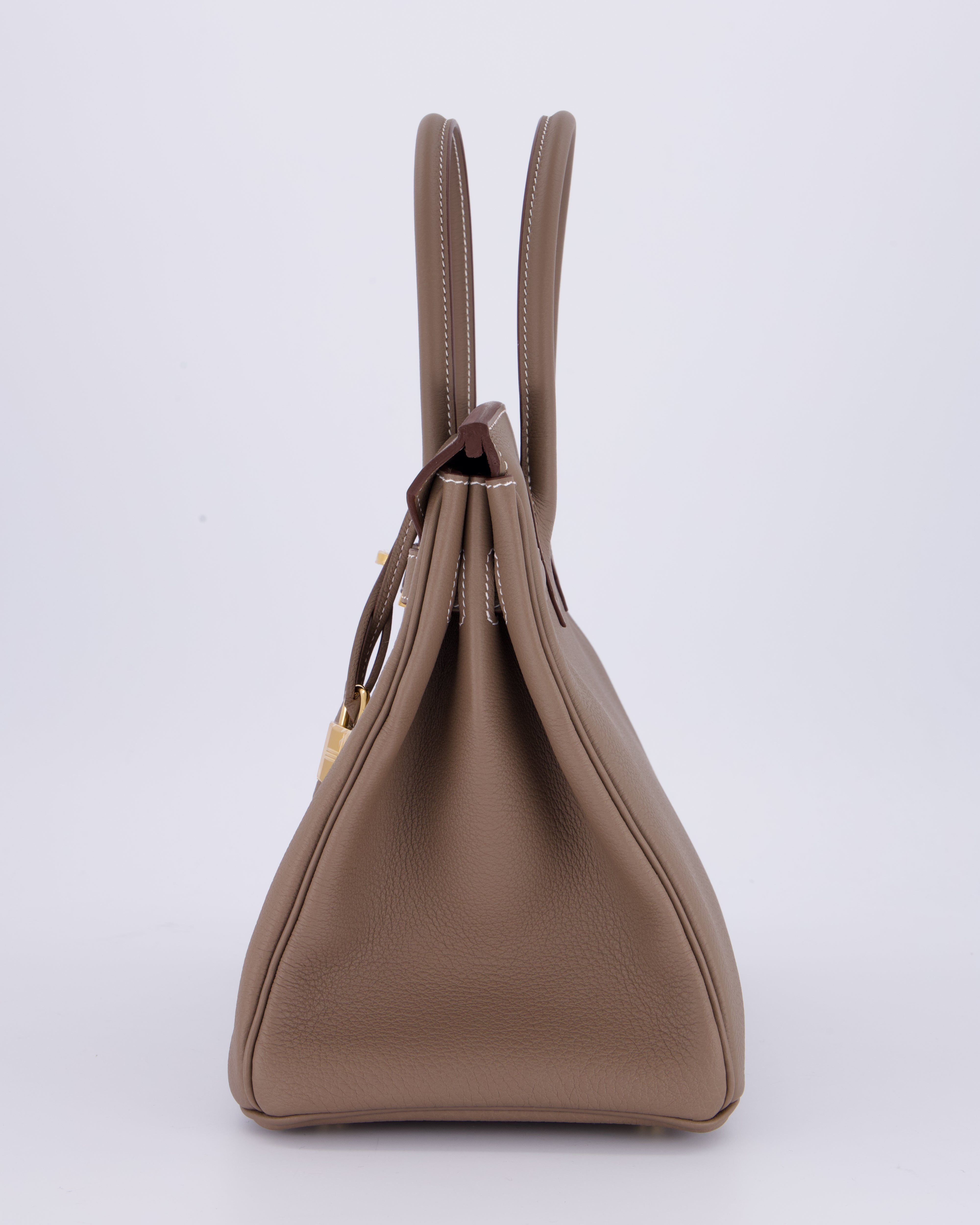 *HOLY GRAIL* Hermès Birkin 30 Retourne Bag in Etoupe Togo Leather with Gold Hardware