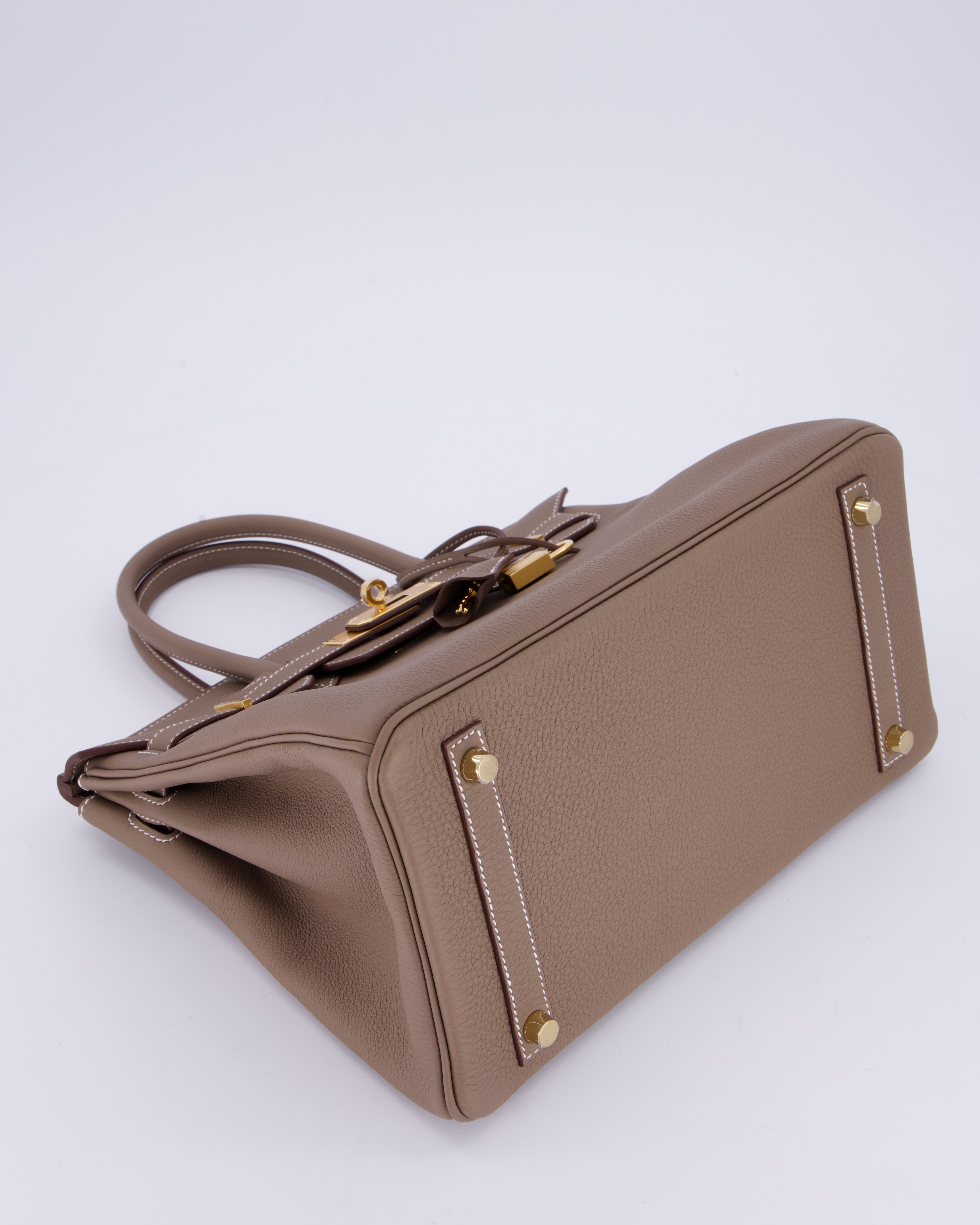 *HOLY GRAIL* Hermès Birkin 30 Retourne Bag in Etoupe Togo Leather with Gold Hardware