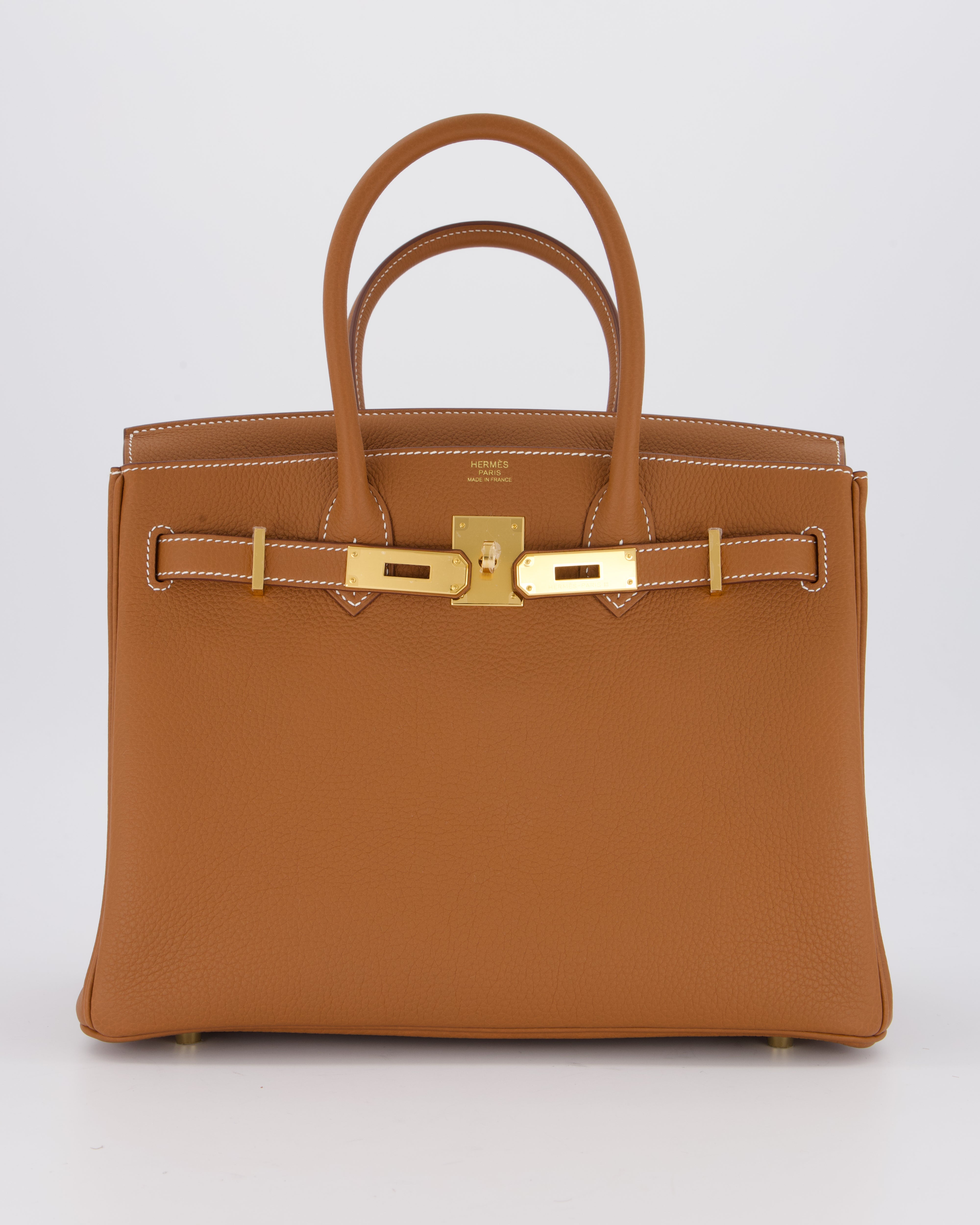 *RARE* Hermès Birkin 30 Retourne Bag in Gold Togo Leather With Gold Hardware