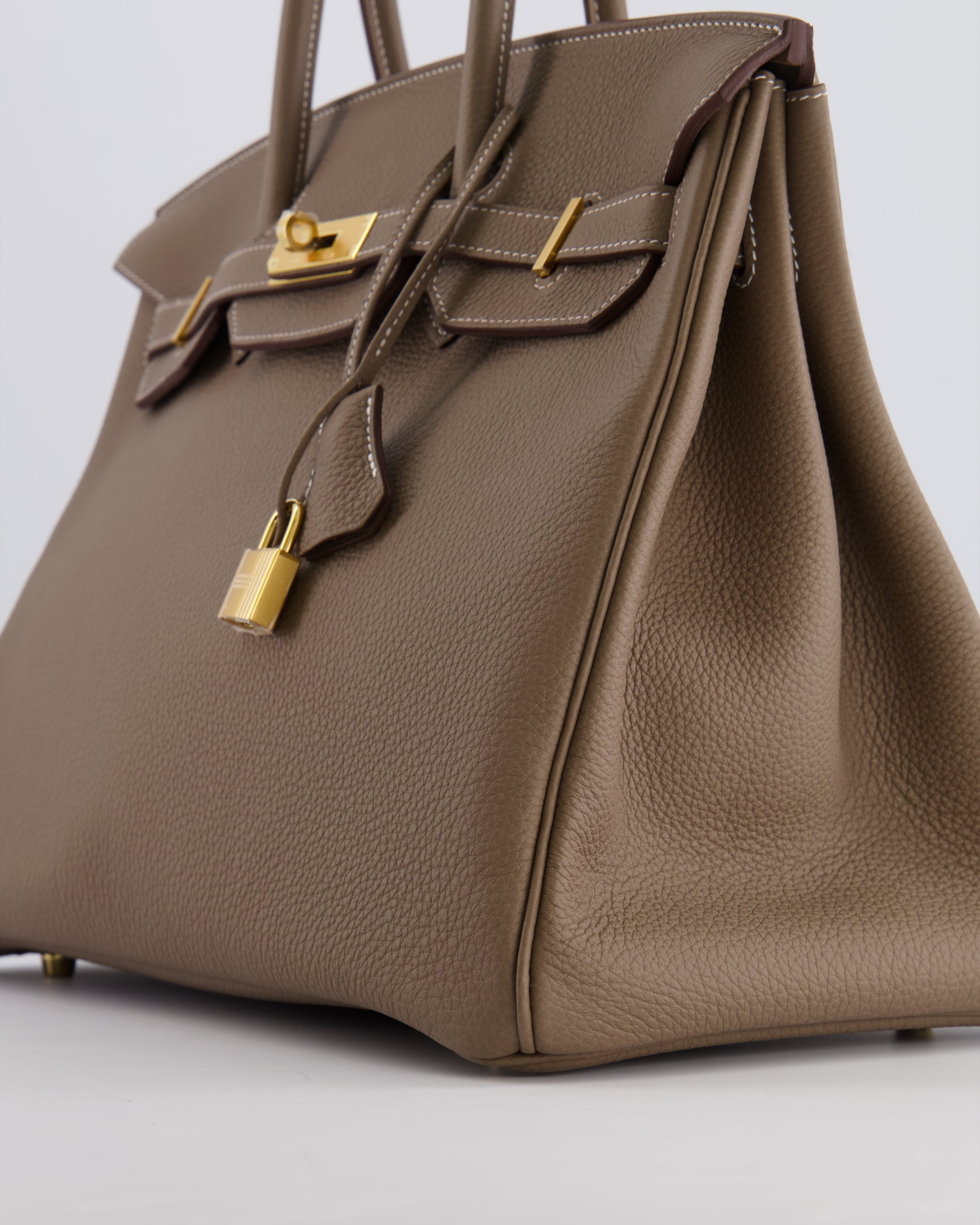 *RARE* Hermès Birkin 35 Bag in Etoupe Togo Leather with Gold Hardware