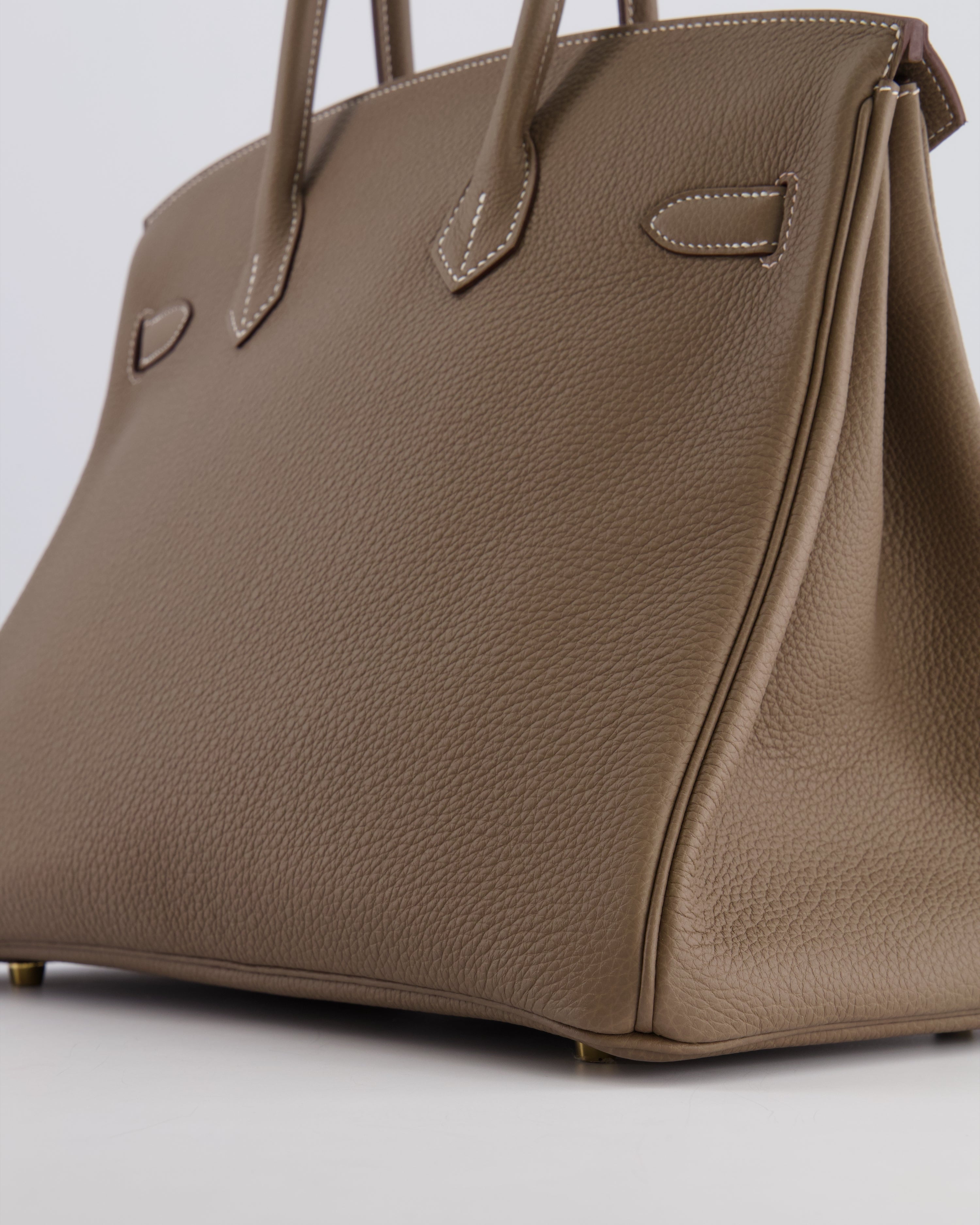 *RARE* Hermès Birkin 35 Bag in Etoupe Togo Leather with Gold Hardware
