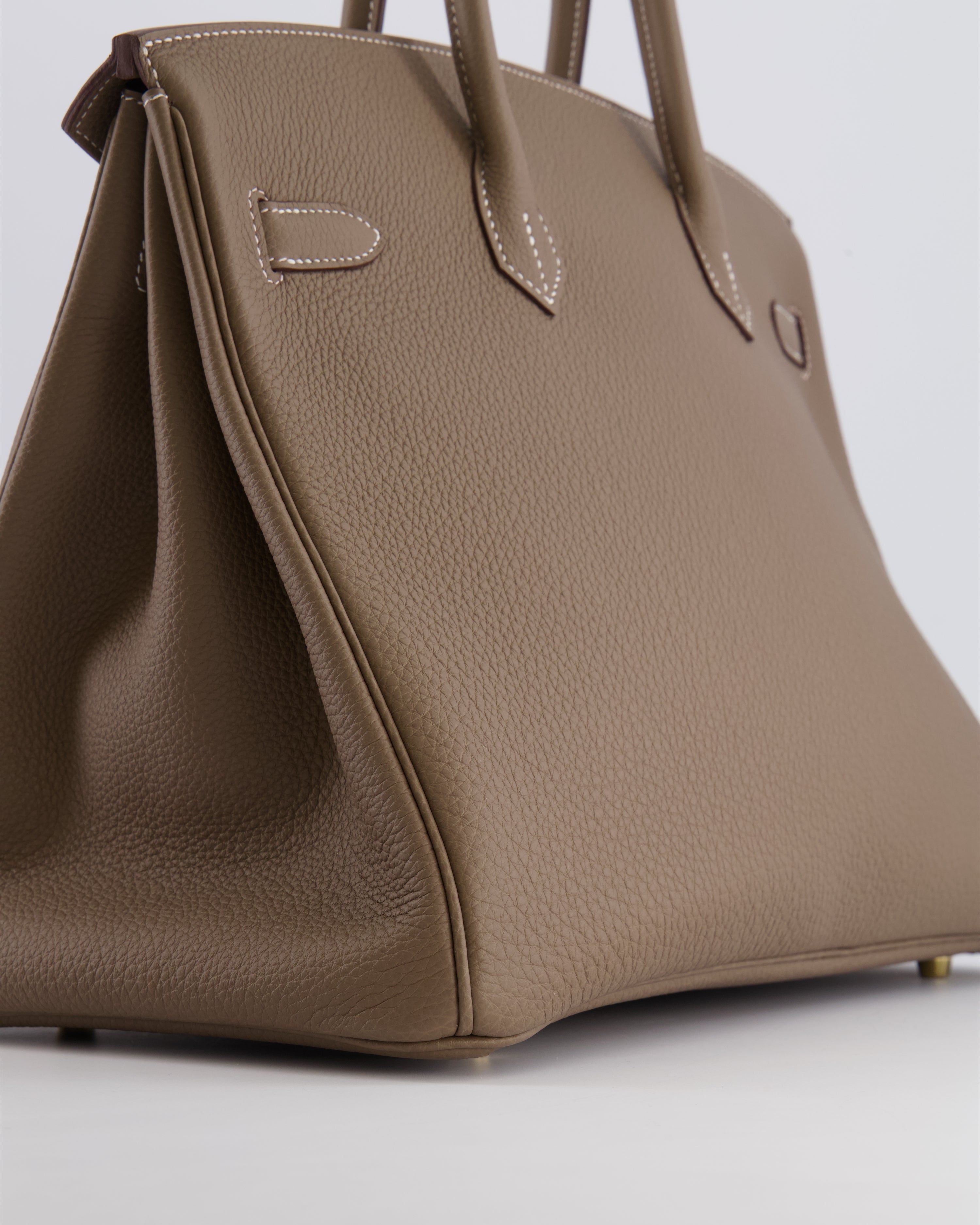 *RARE* Hermès Birkin 35 Bag in Etoupe Togo Leather with Gold Hardware