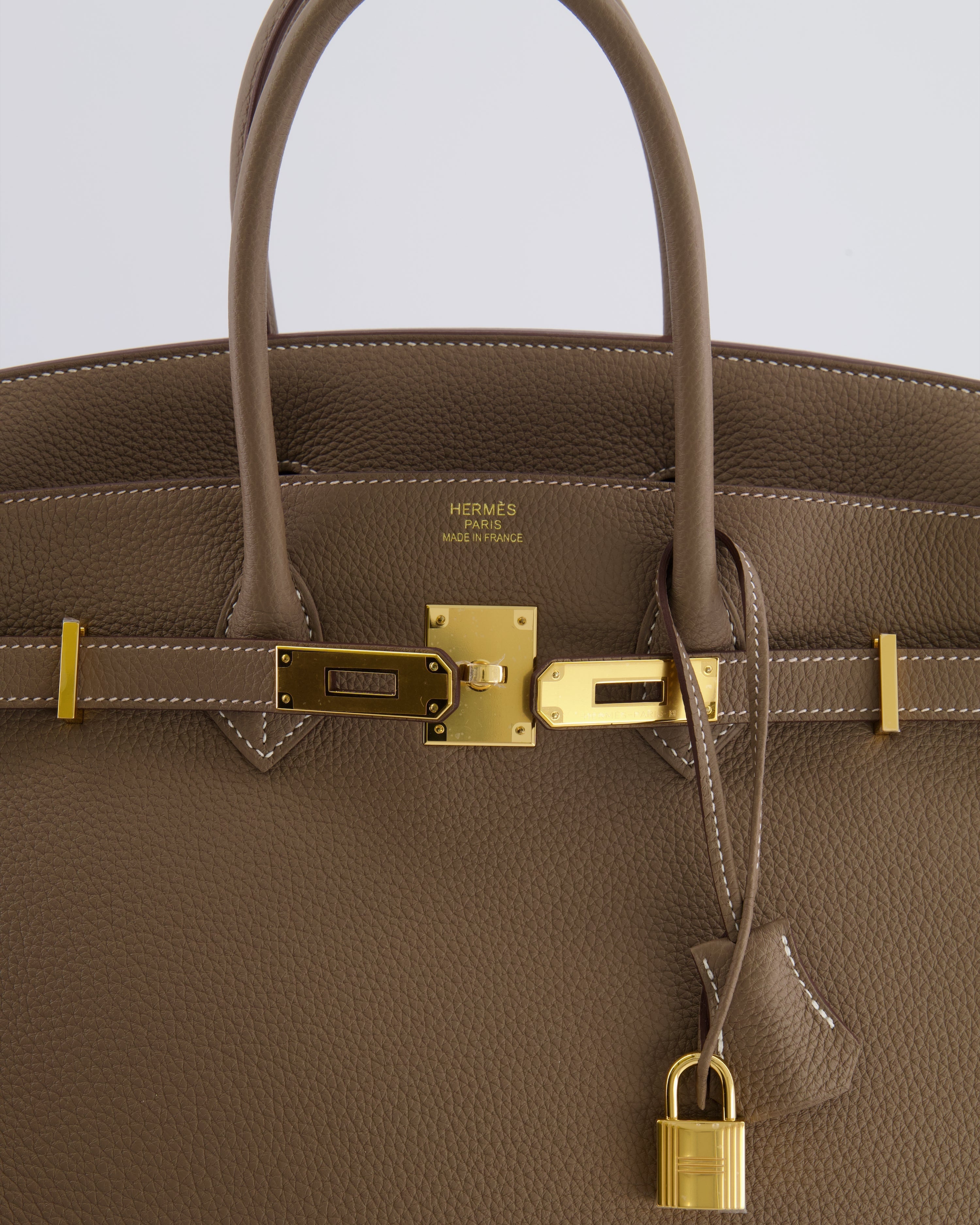 *RARE* Hermès Birkin 35 Bag in Etoupe Togo Leather with Gold Hardware