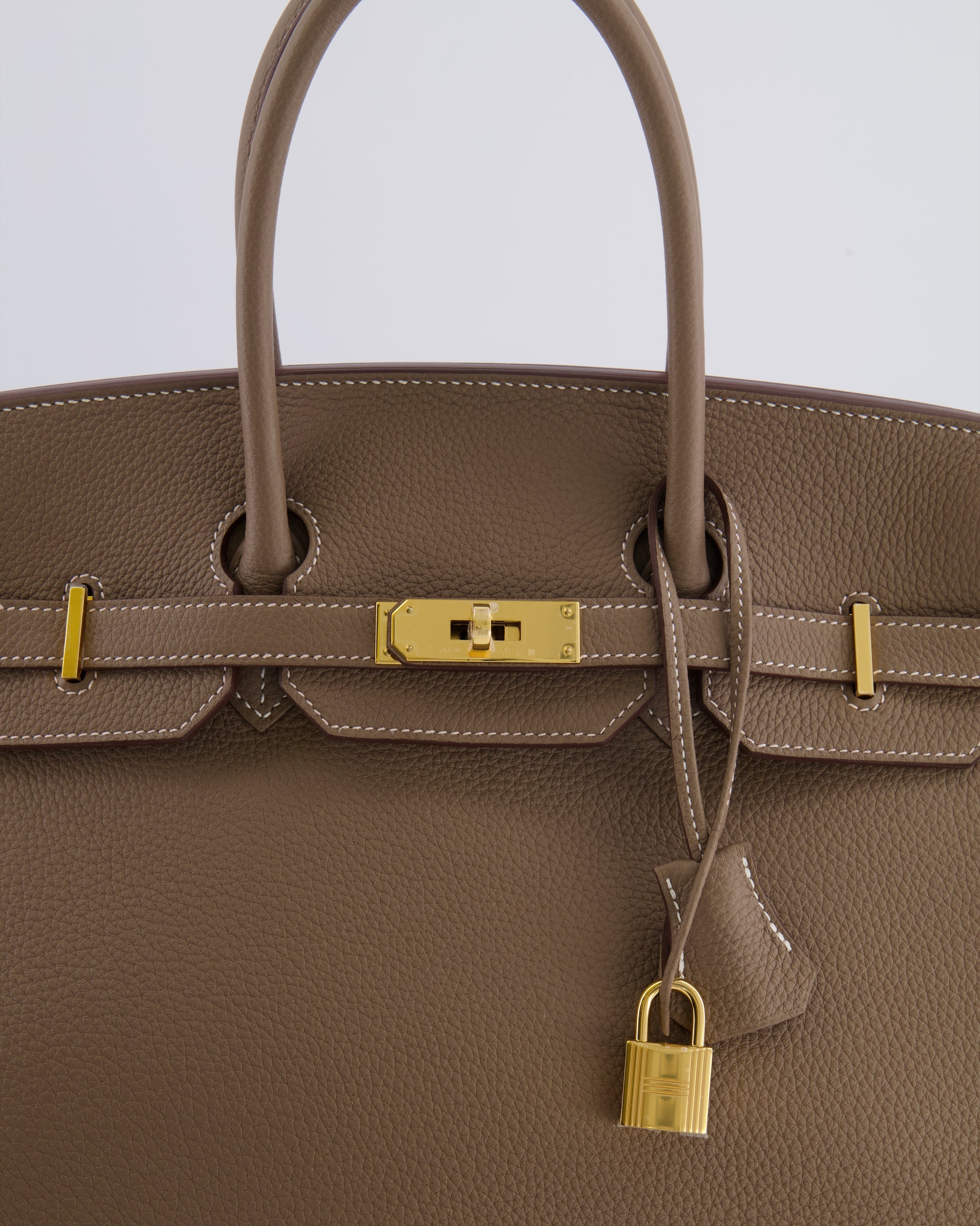*RARE* Hermès Birkin 35 Bag in Etoupe Togo Leather with Gold Hardware