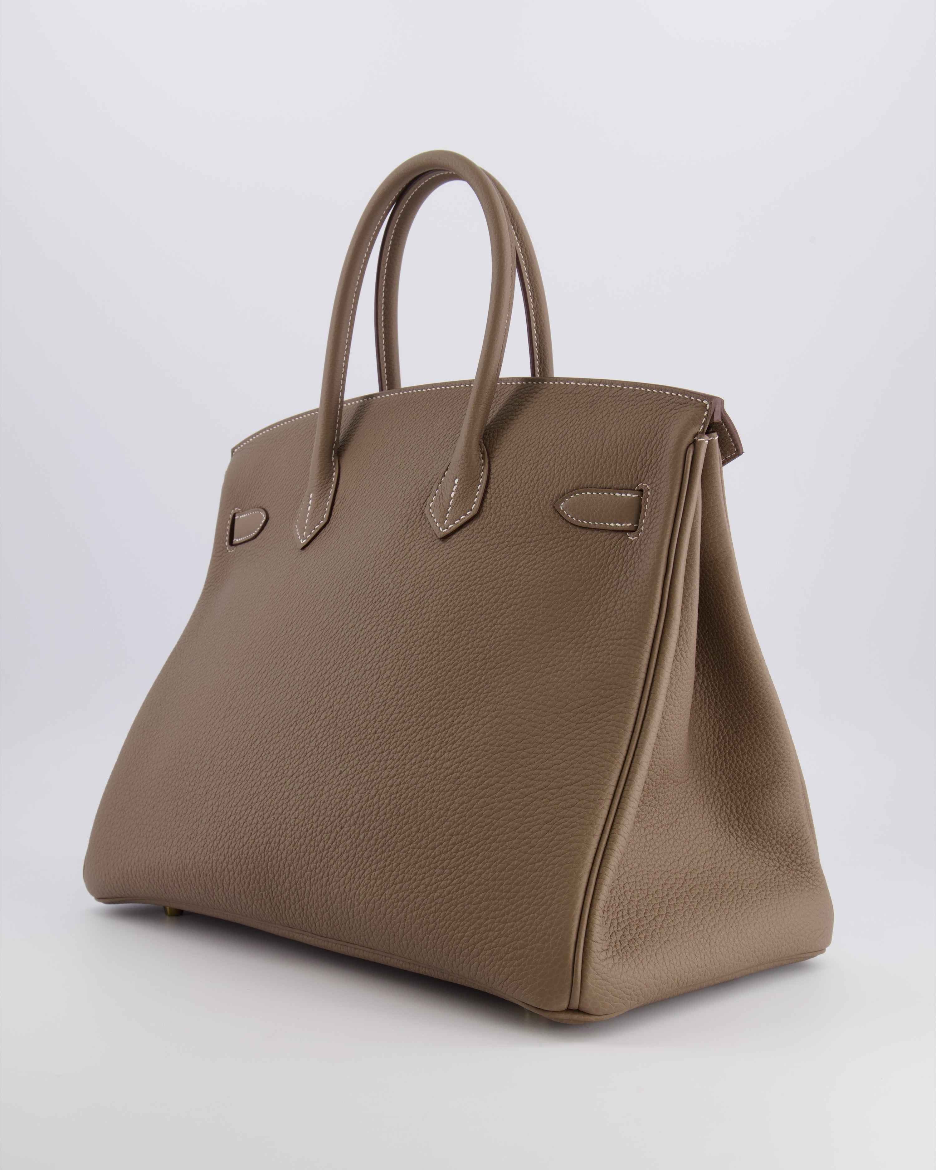 *RARE* Hermès Birkin 35 Bag in Etoupe Togo Leather with Gold Hardware