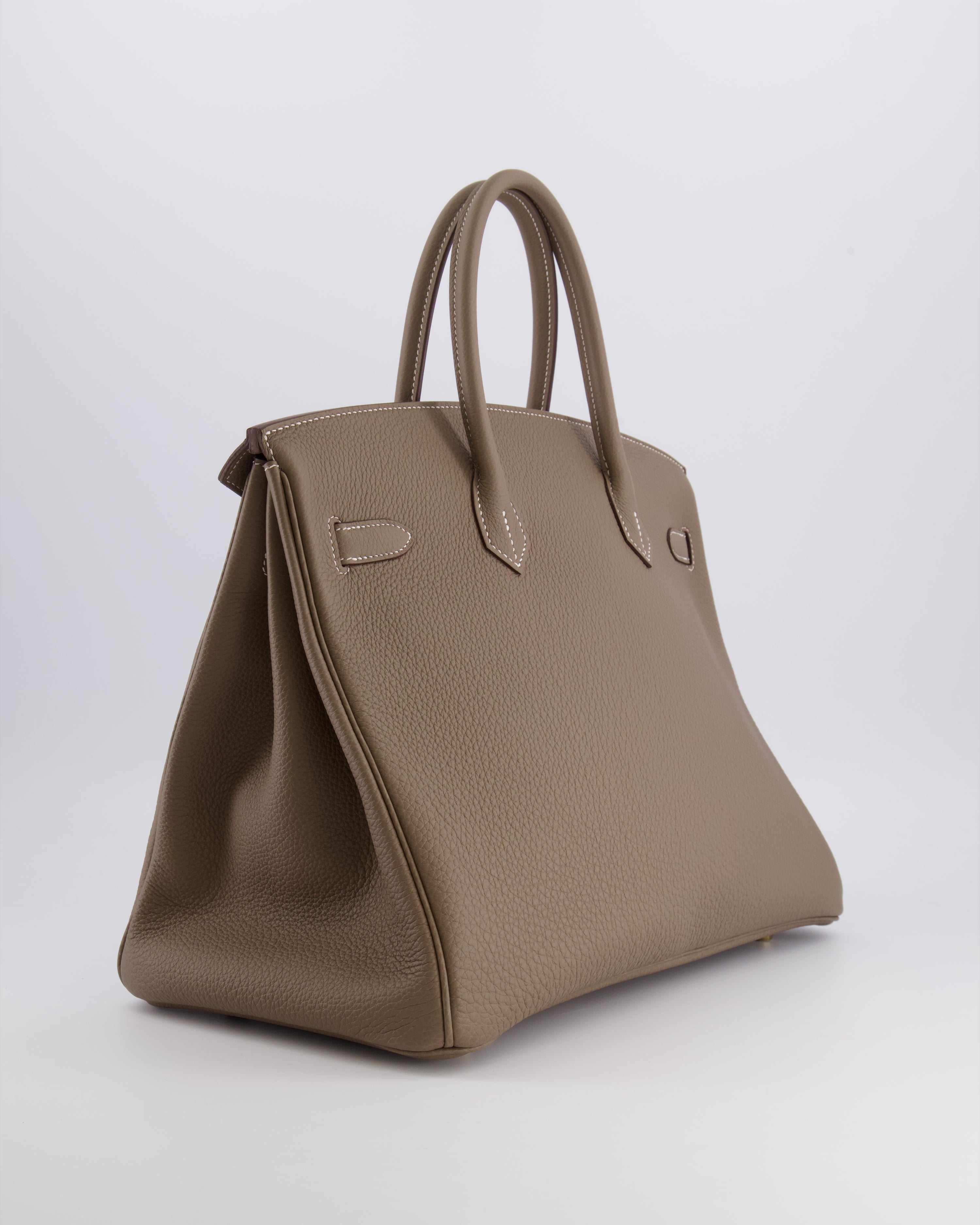 *RARE* Hermès Birkin 35 Bag in Etoupe Togo Leather with Gold Hardware