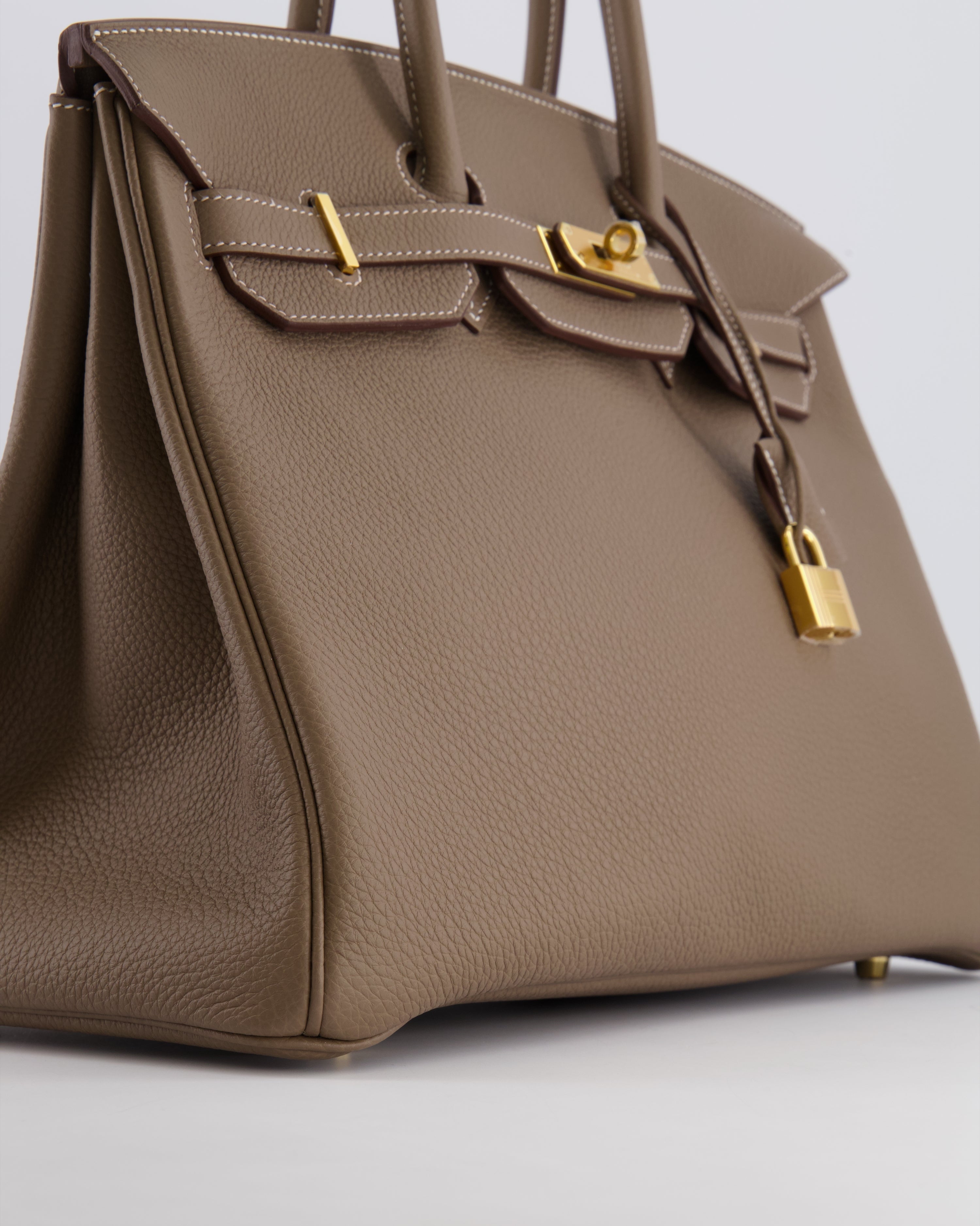 *RARE* Hermès Birkin 35 Bag in Etoupe Togo Leather with Gold Hardware