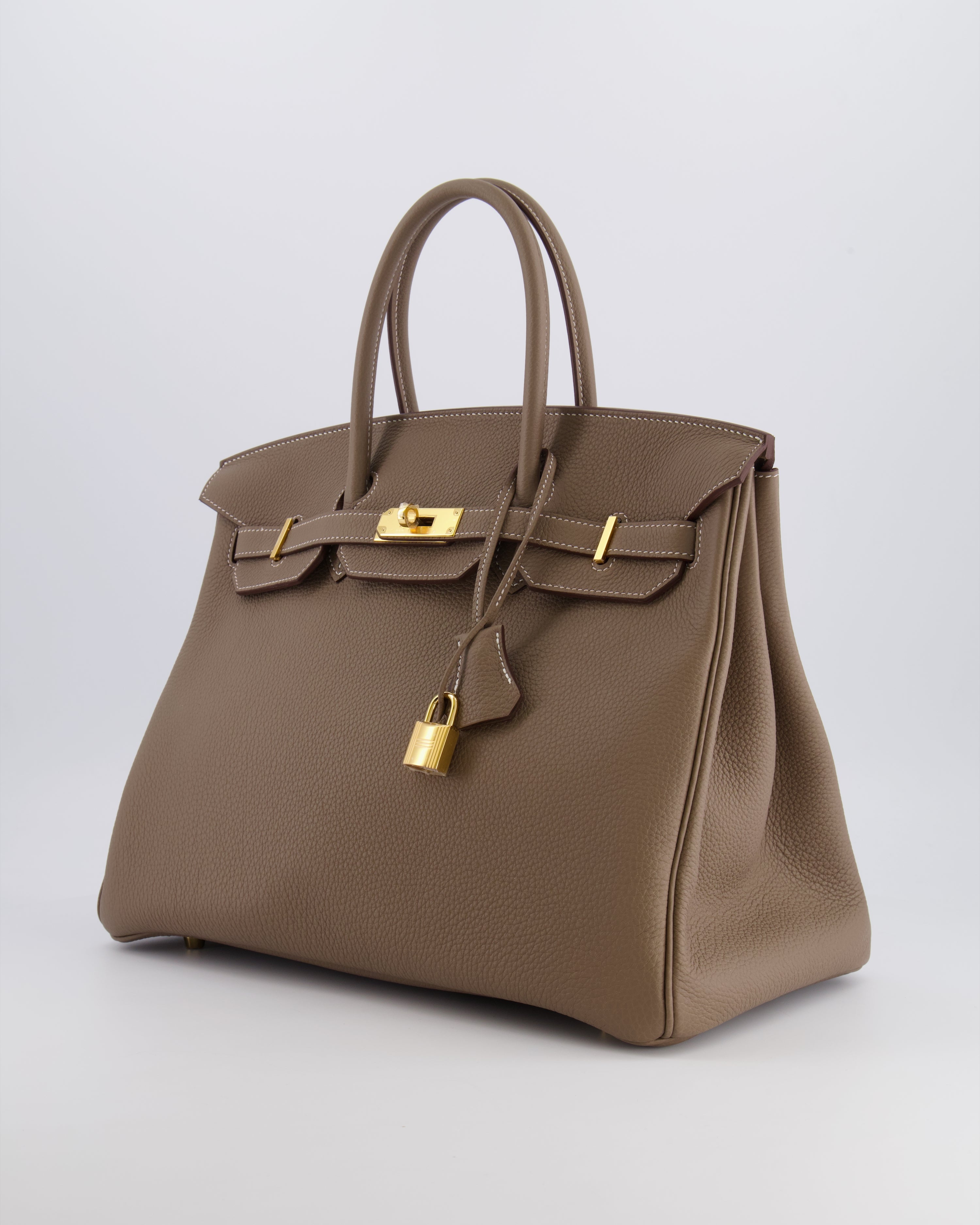 *RARE* Hermès Birkin 35 Bag in Etoupe Togo Leather with Gold Hardware