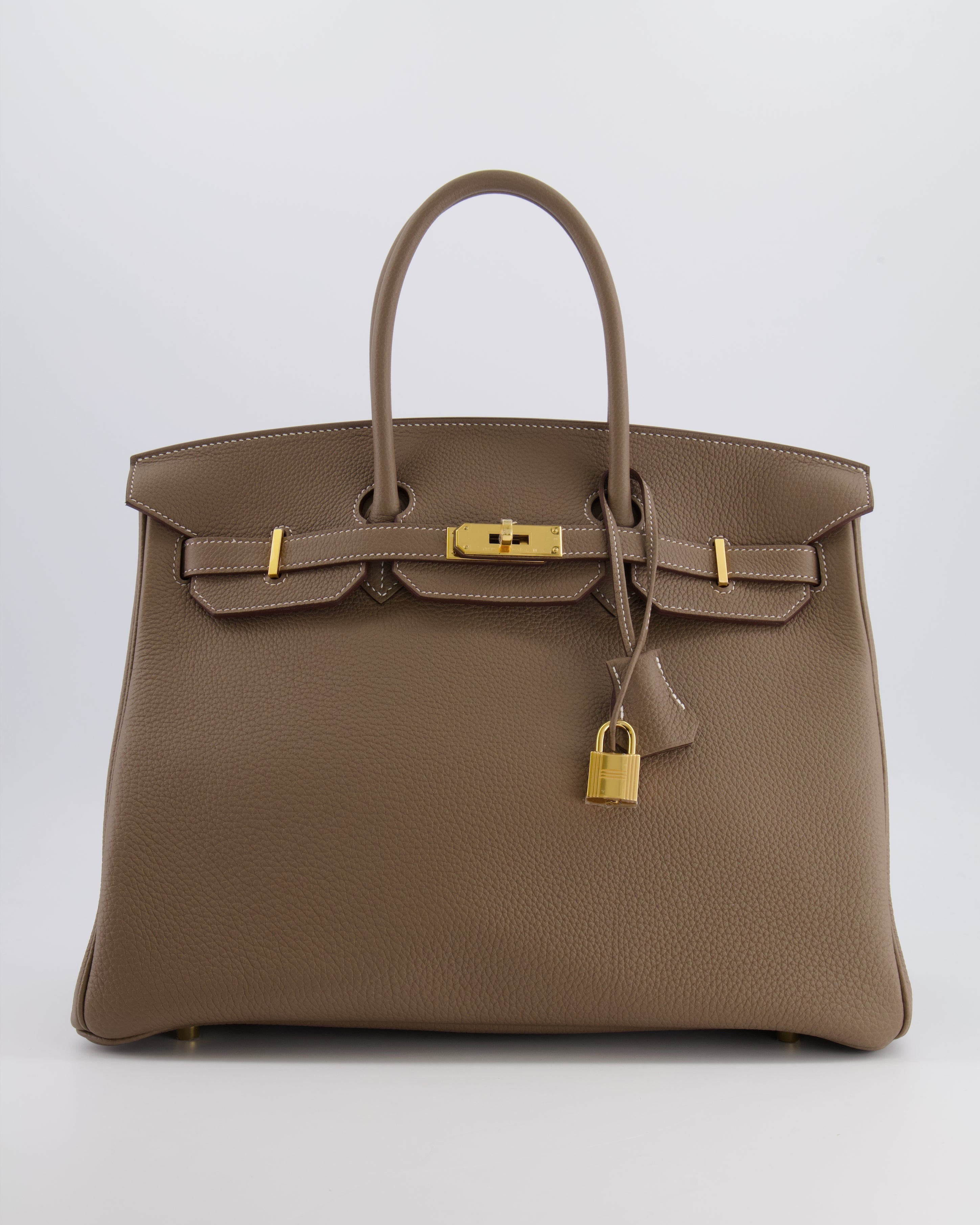 *RARE* Hermès Birkin 35 Bag in Etoupe Togo Leather with Gold Hardware