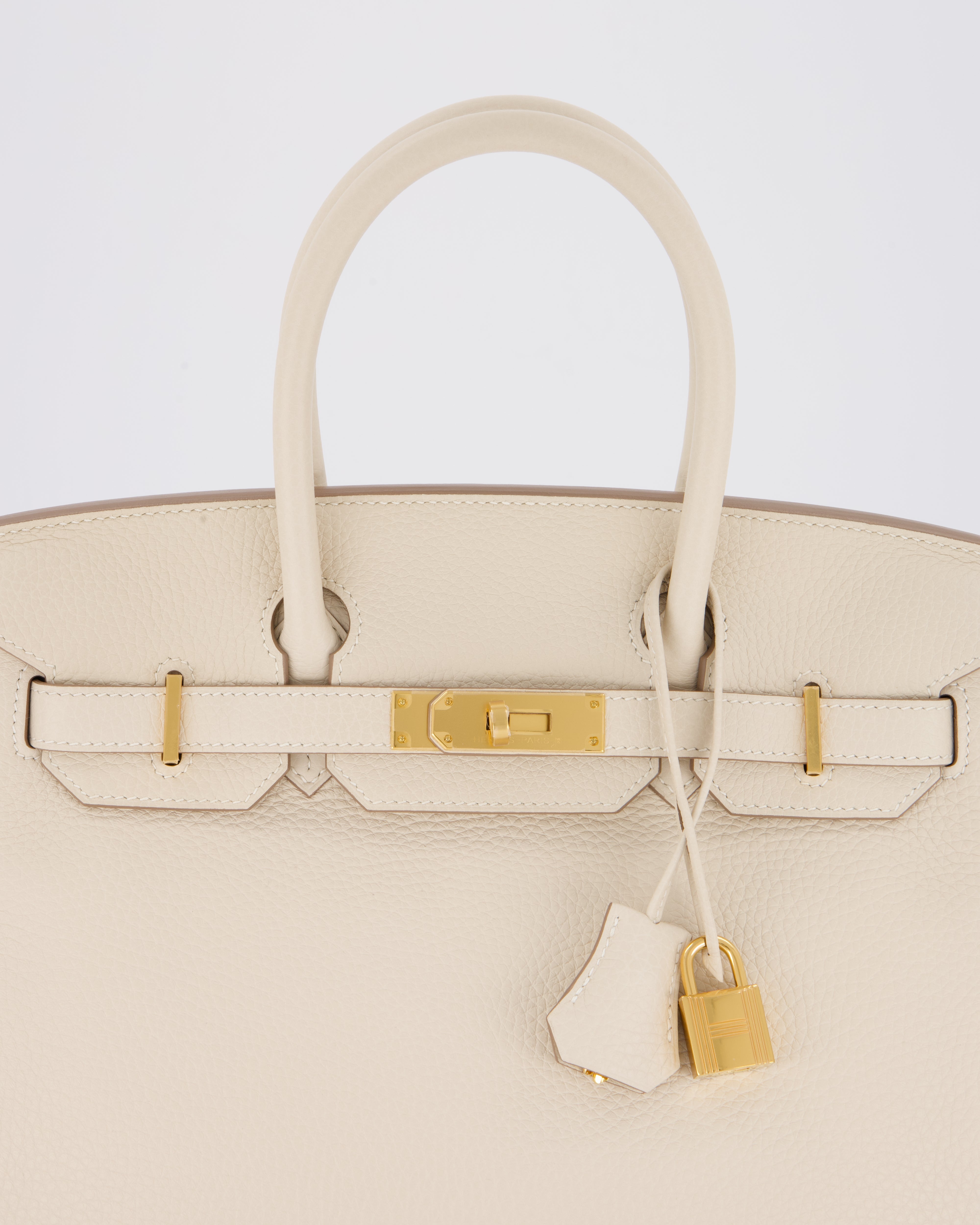 *VERY RARE* Hermès Birkin 30 Retourne Bag in Craie Togo Leather with Gold Hardware