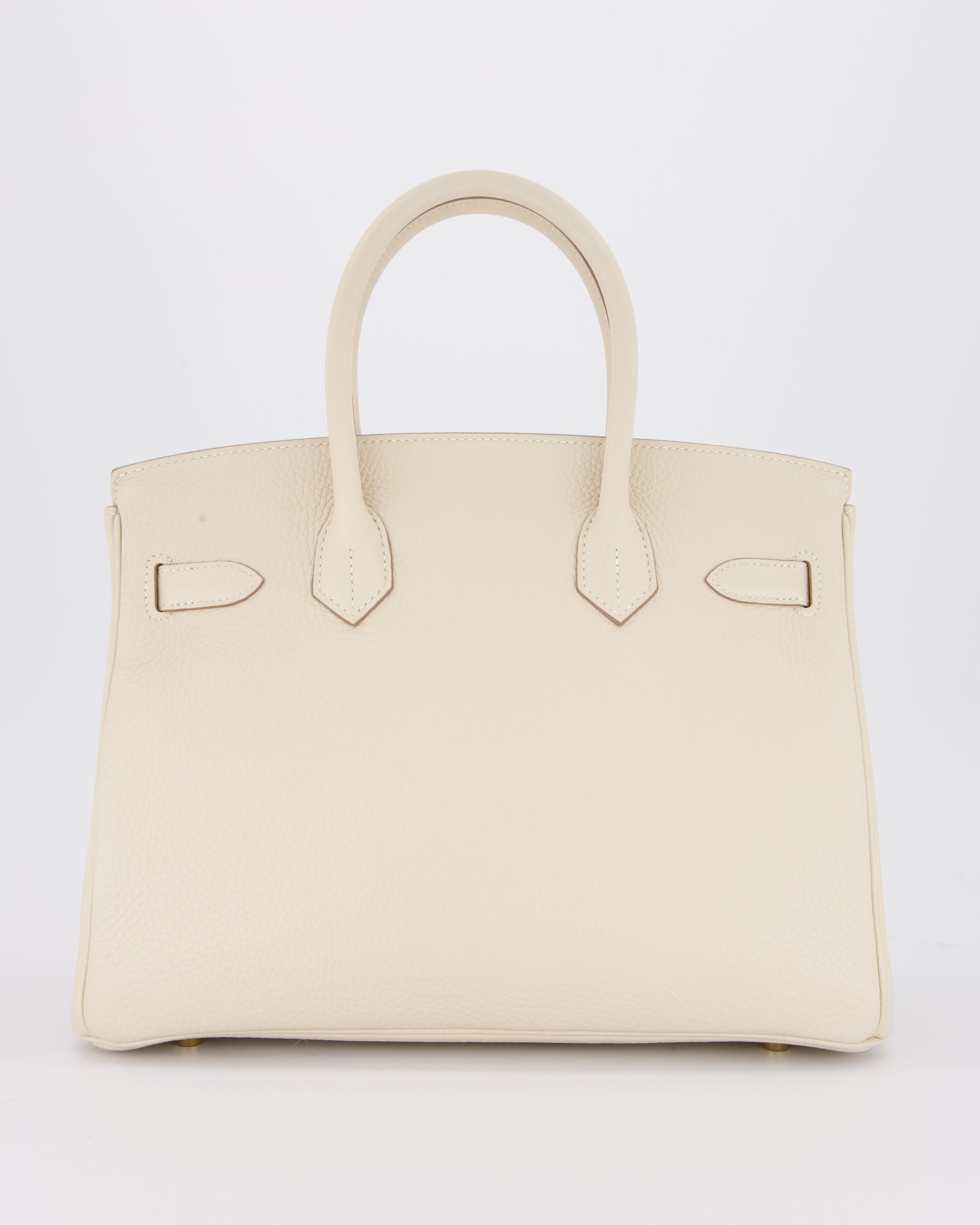 *VERY RARE* Hermès Birkin 30 Retourne Bag in Craie Togo Leather with Gold Hardware
