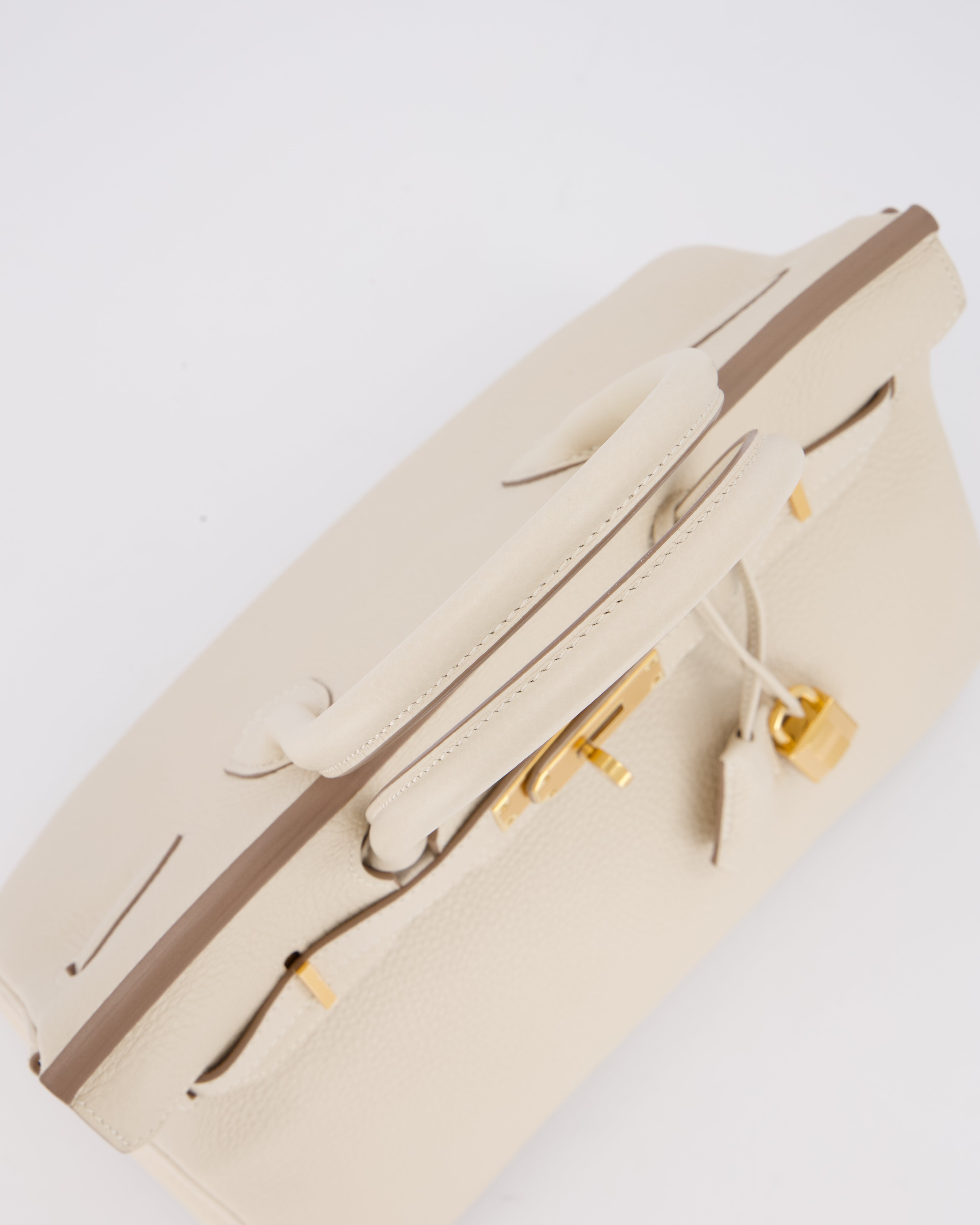*VERY RARE* Hermès Birkin 30 Retourne Bag in Craie Togo Leather with Gold Hardware