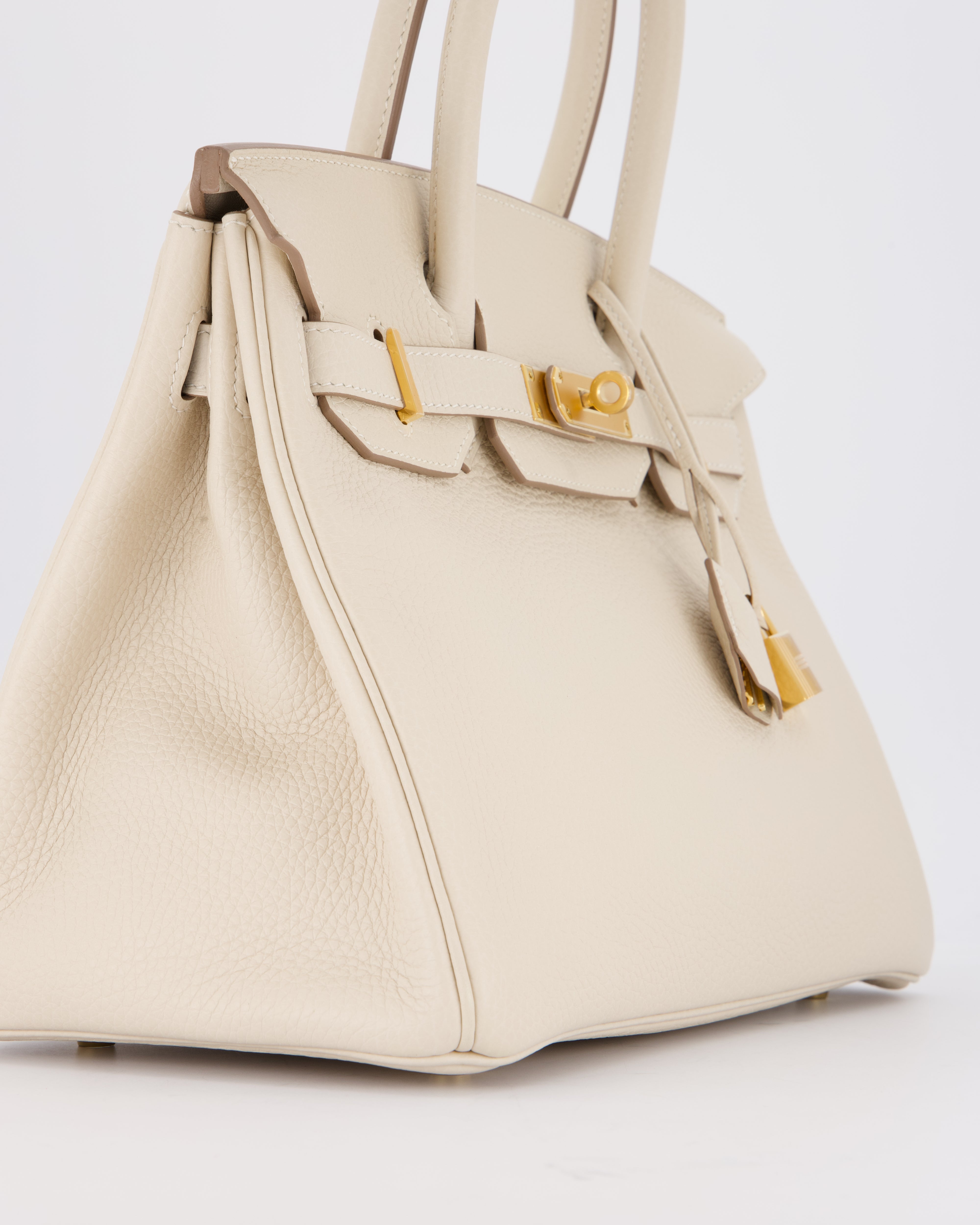*VERY RARE* Hermès Birkin 30 Retourne Bag in Craie Togo Leather with Gold Hardware