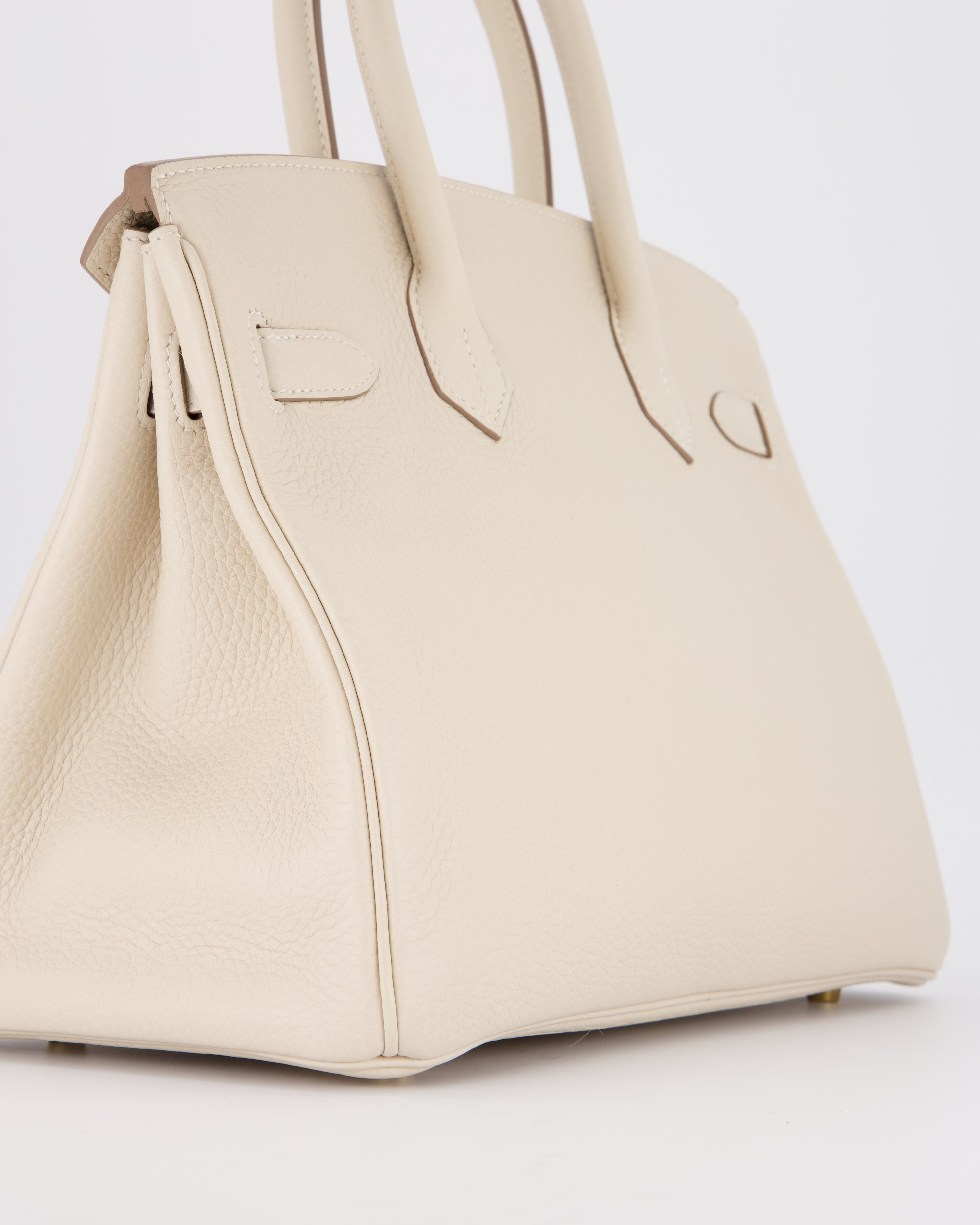 *VERY RARE* Hermès Birkin 30 Retourne Bag in Craie Togo Leather with Gold Hardware