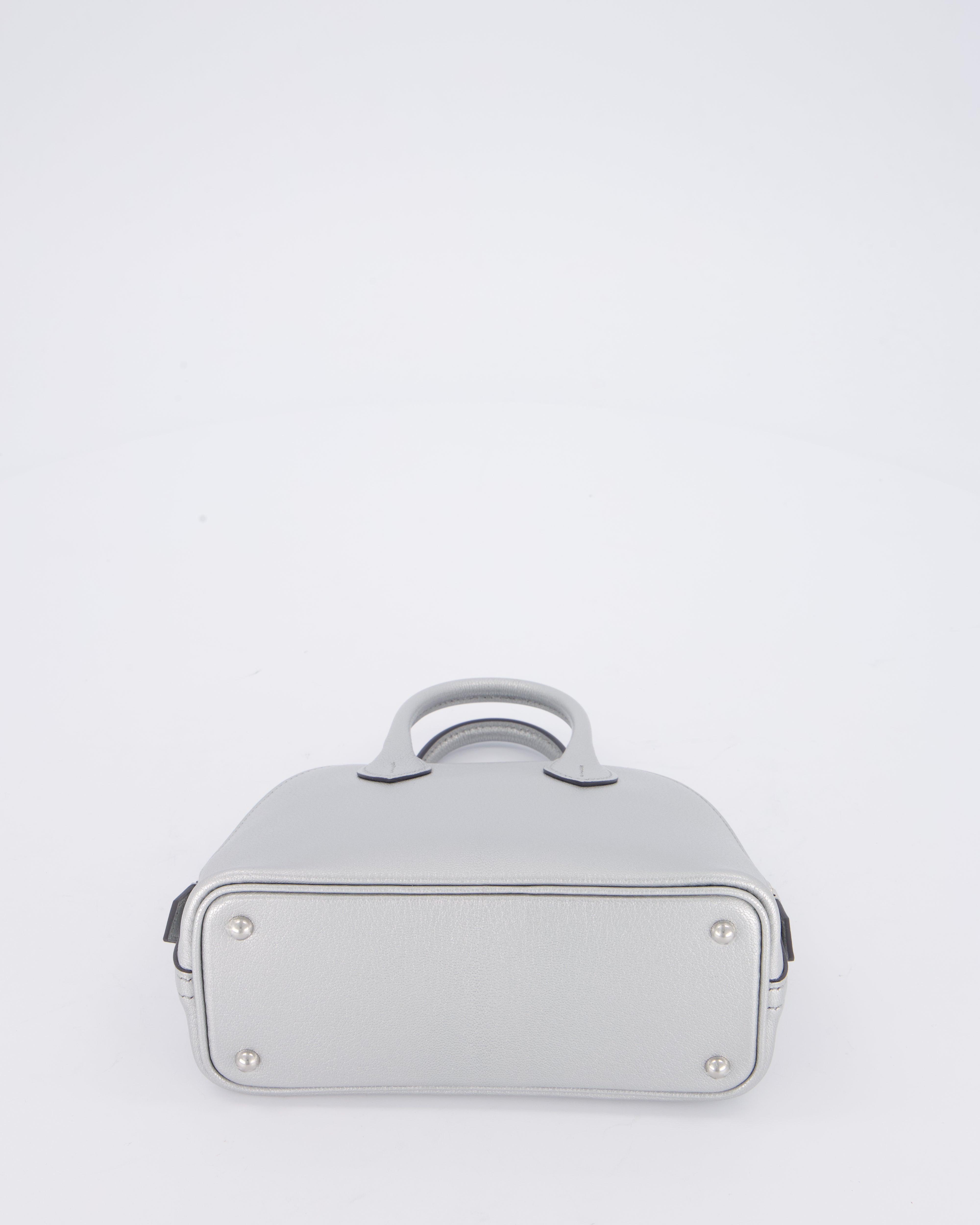 *HOT* Hermès Mini Bolide Bag in Argent Chevre Chamkila Leather with Palladium Hardware
