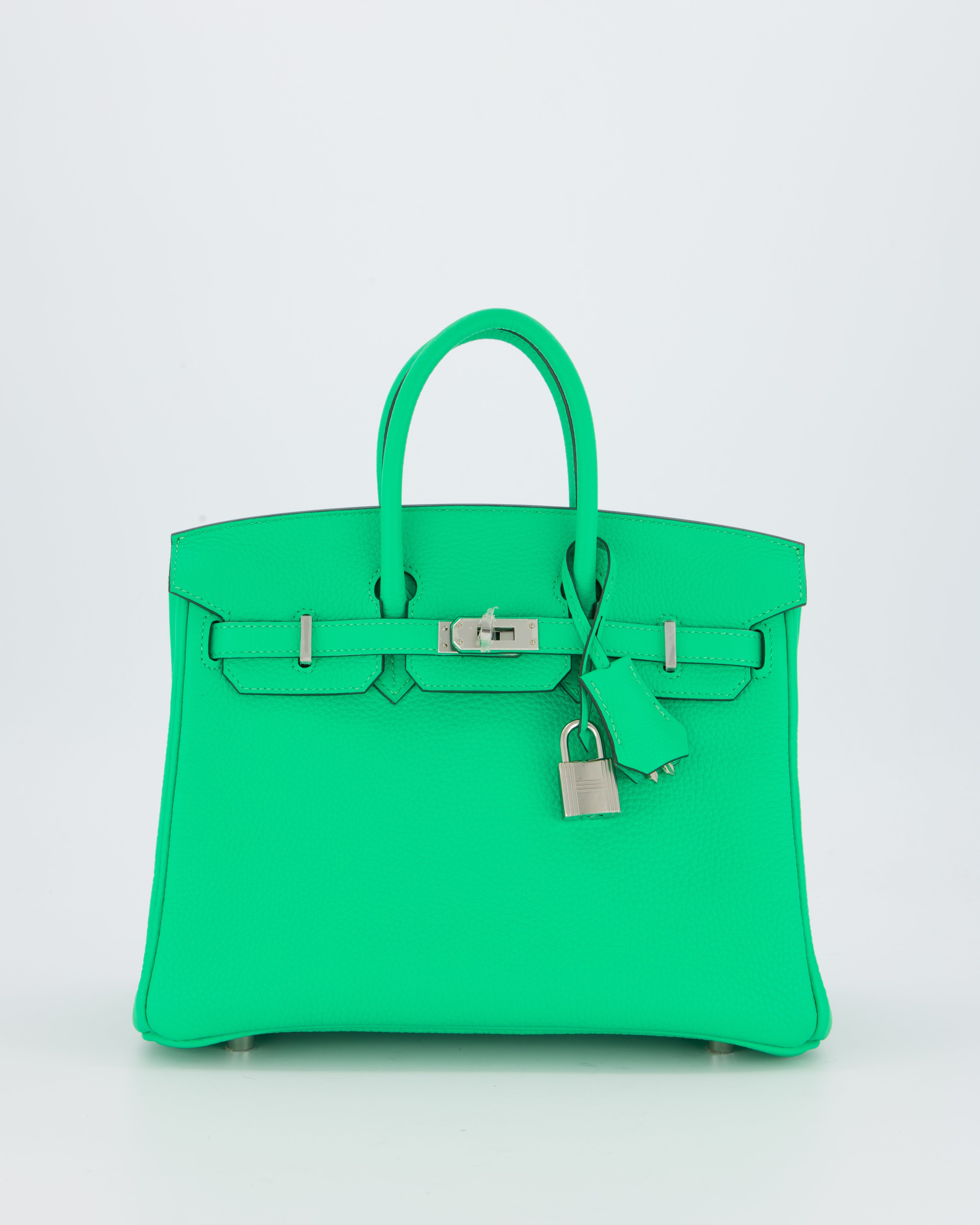 Hermès Birkin 25 Retourne Bag in Vert Comics Togo Leather with Palladium Hardware