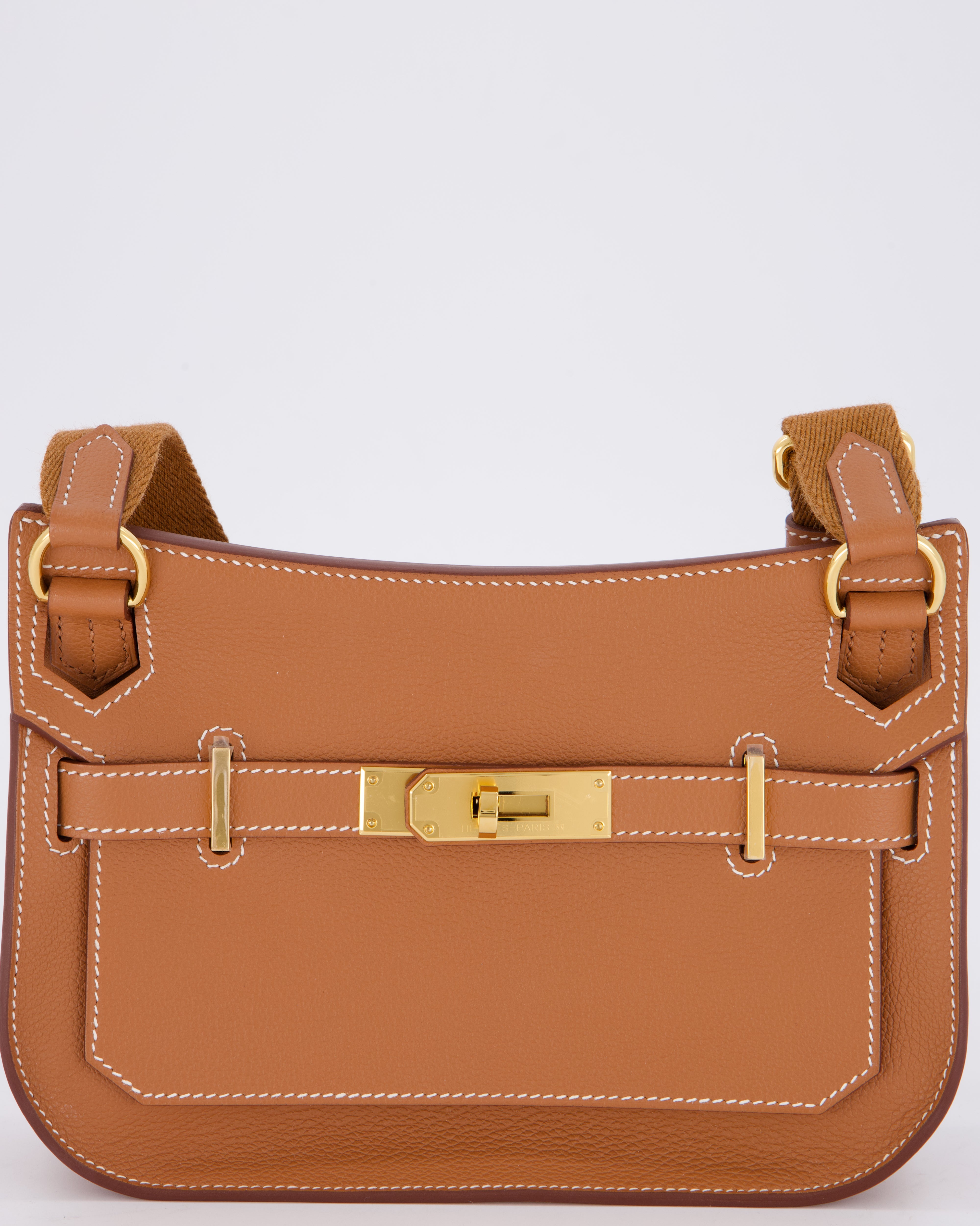 *RARE* Hermès Mini Jypsiere Bag in Gold Evercolour Leather with Gold Hardware
