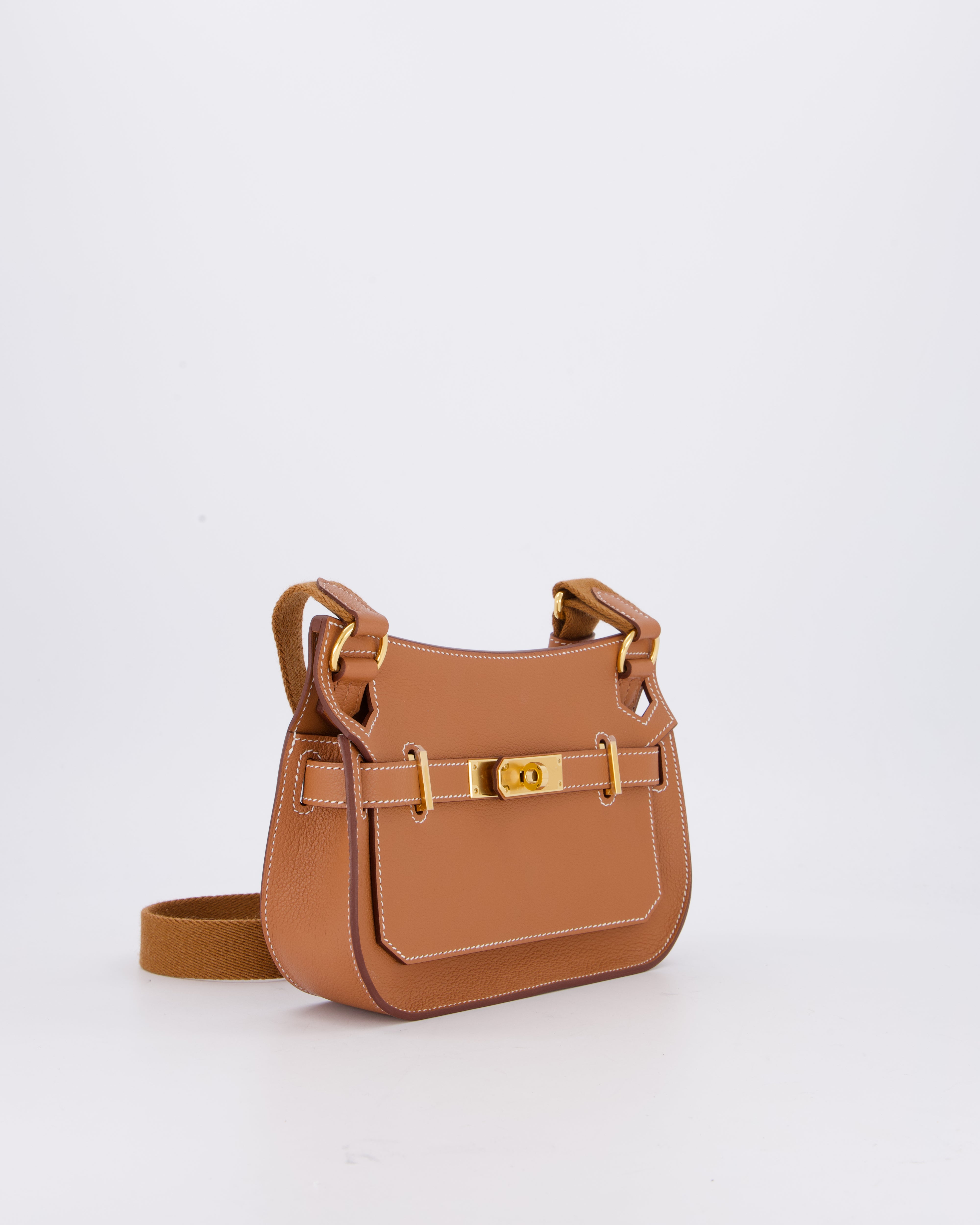 *RARE* Hermès Mini Jypsiere Bag in Gold Evercolour Leather with Gold Hardware