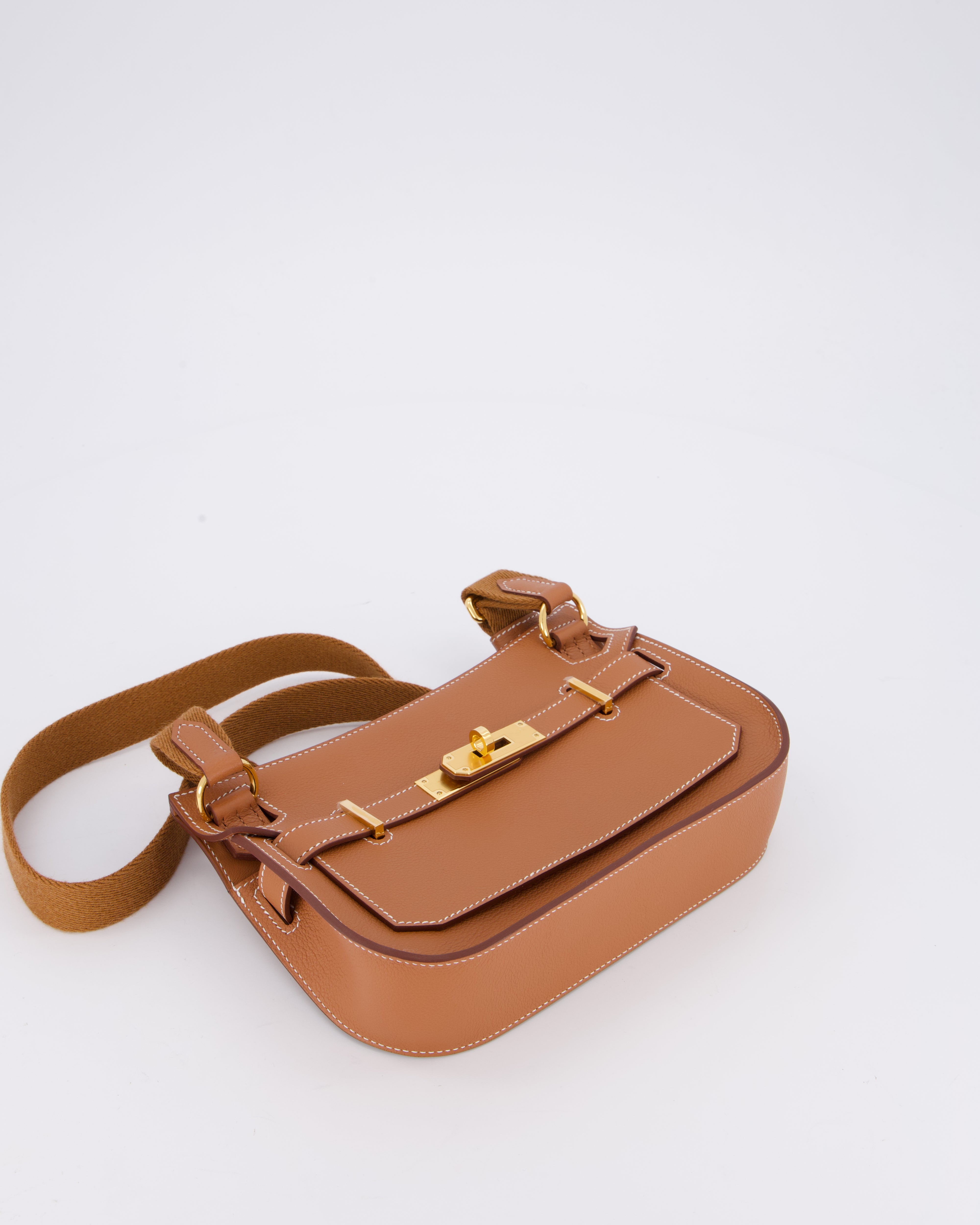 *RARE* Hermès Mini Jypsiere Bag in Gold Evercolour Leather with Gold Hardware