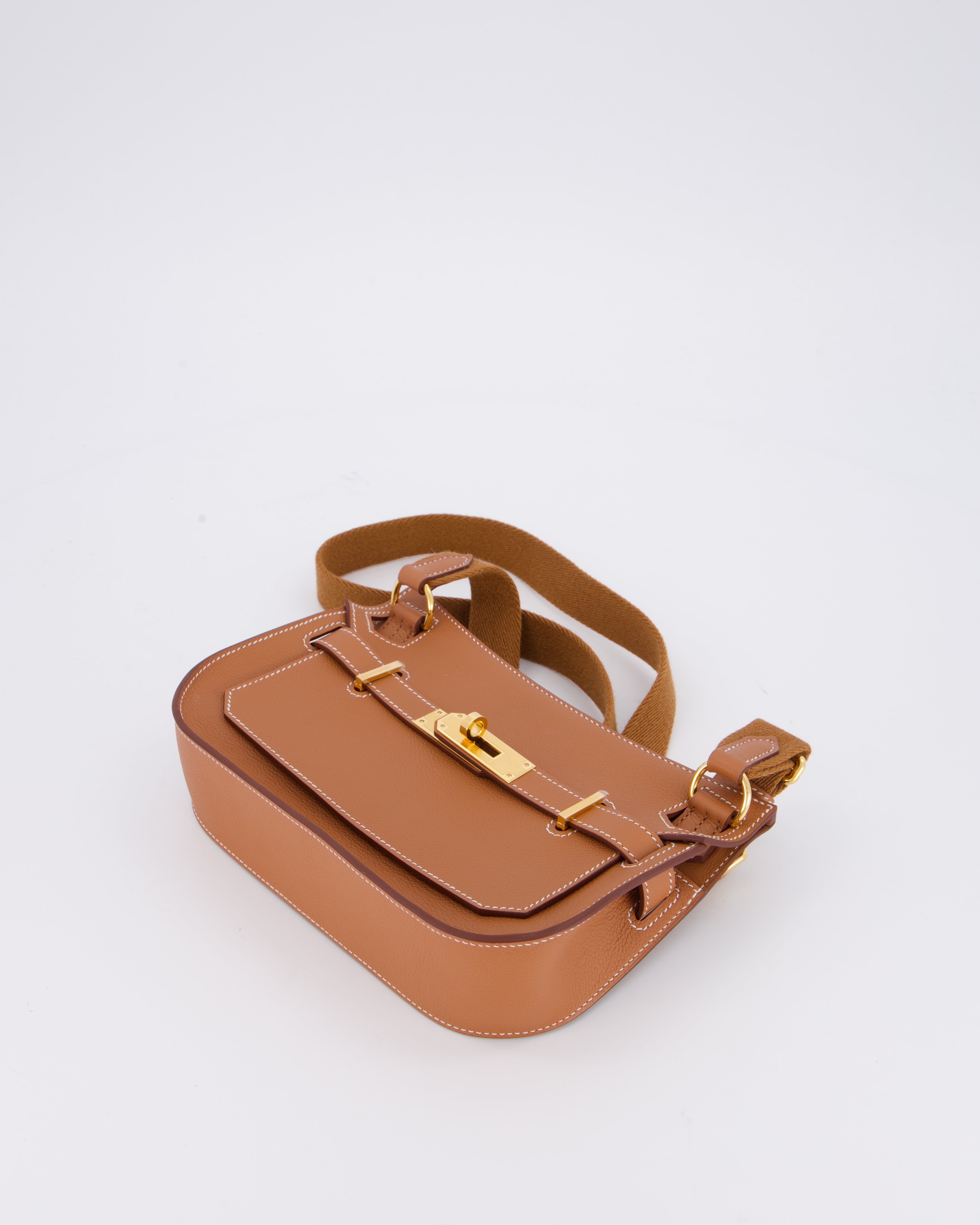 *RARE* Hermès Mini Jypsiere Bag in Gold Evercolour Leather with Gold Hardware