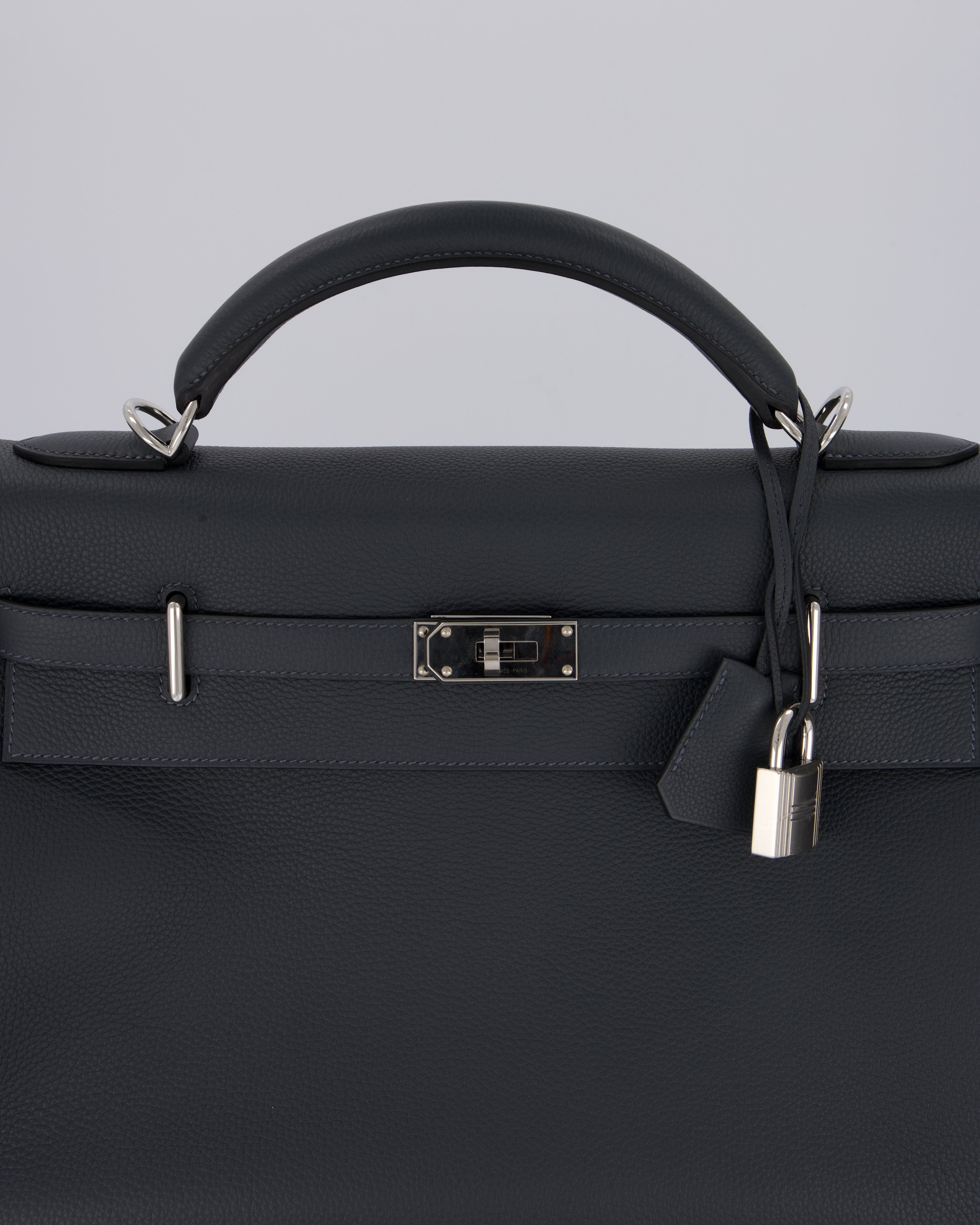 *RARE* Hermès Kelly 42 Maxi Retourne Bag in Gris Misty Togo Leather with Palladium Hardware