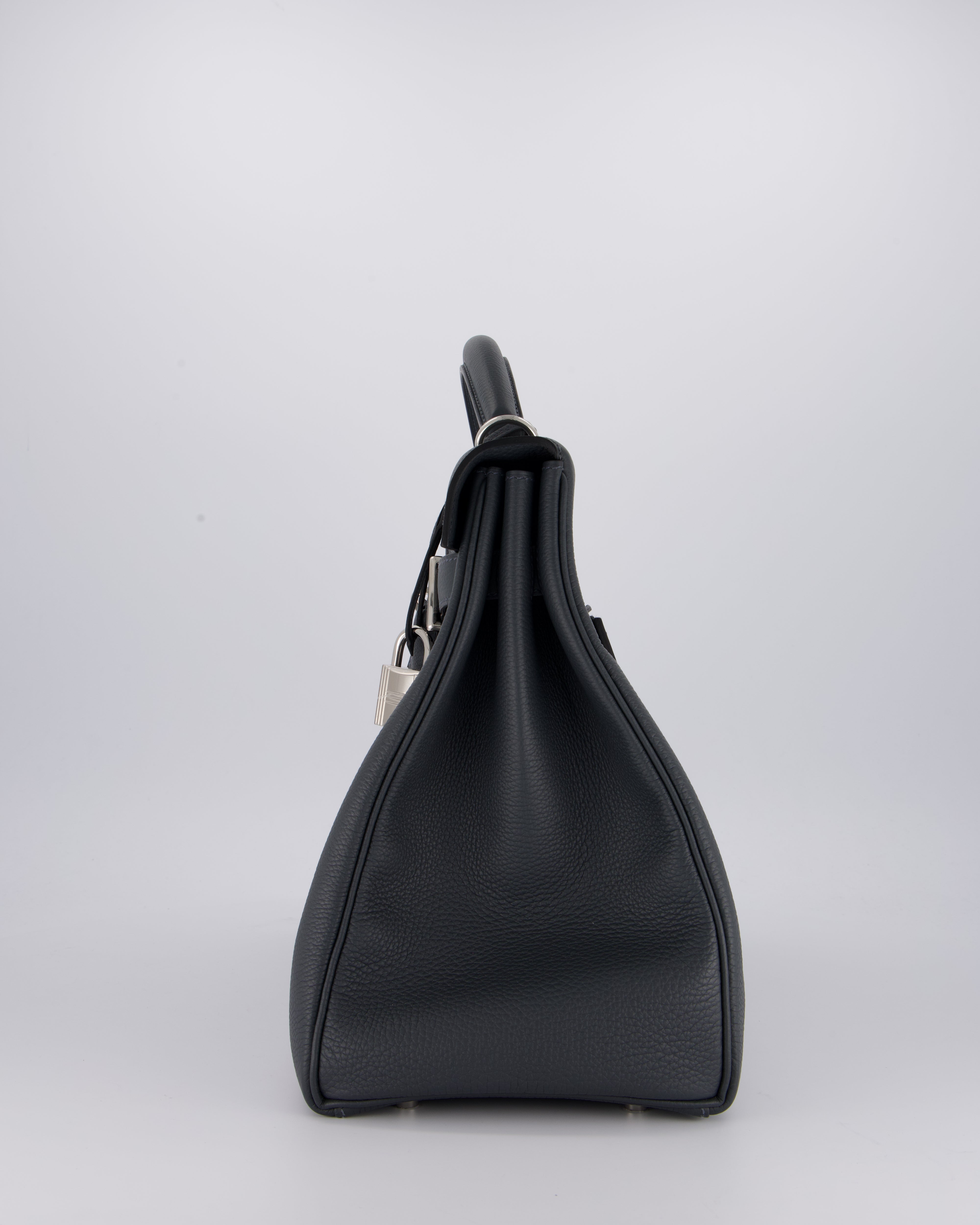 *RARE* Hermès Kelly 42 Maxi Retourne Bag in Gris Misty Togo Leather with Palladium Hardware