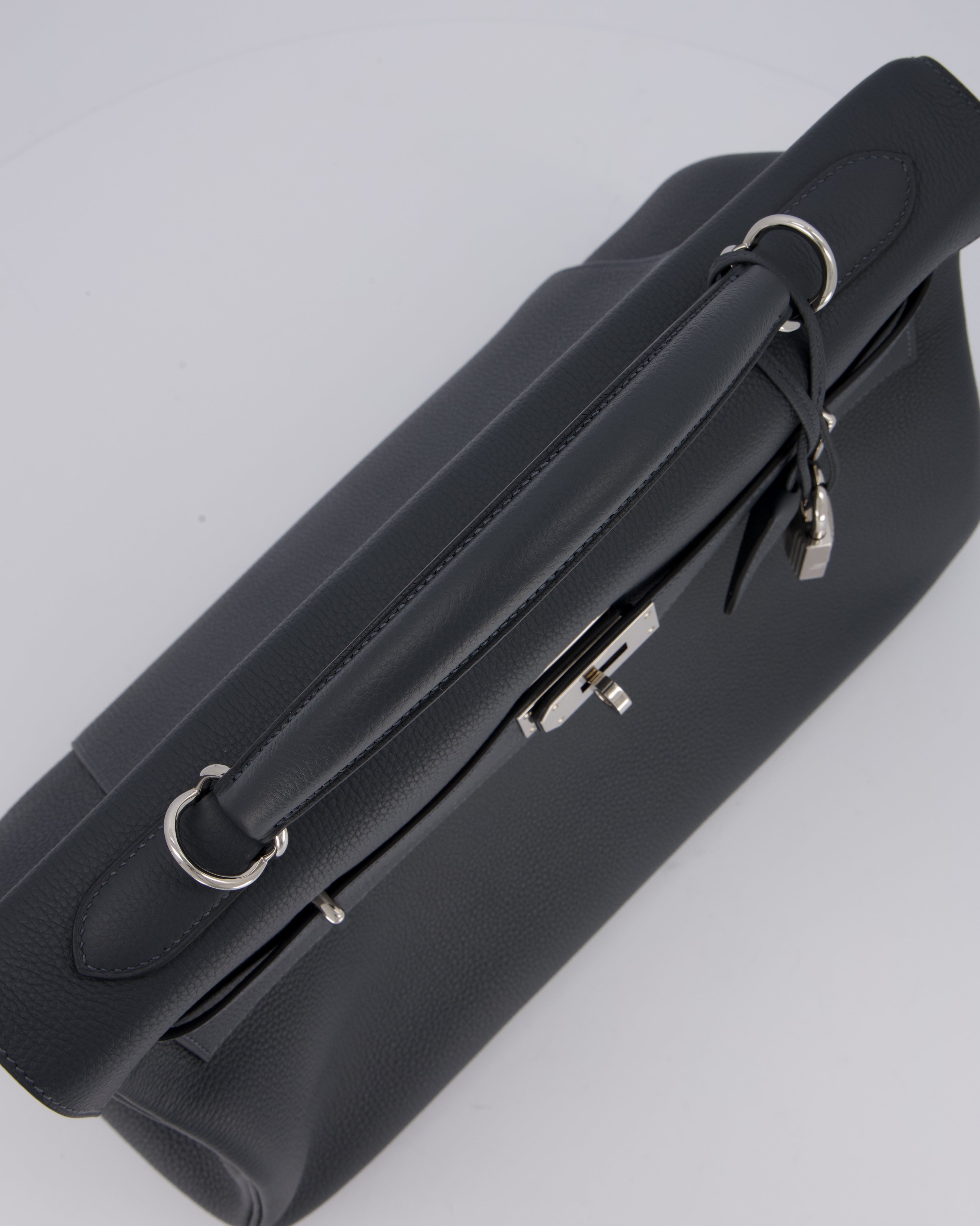 *RARE* Hermès Kelly 42 Maxi Retourne Bag in Gris Misty Togo Leather with Palladium Hardware