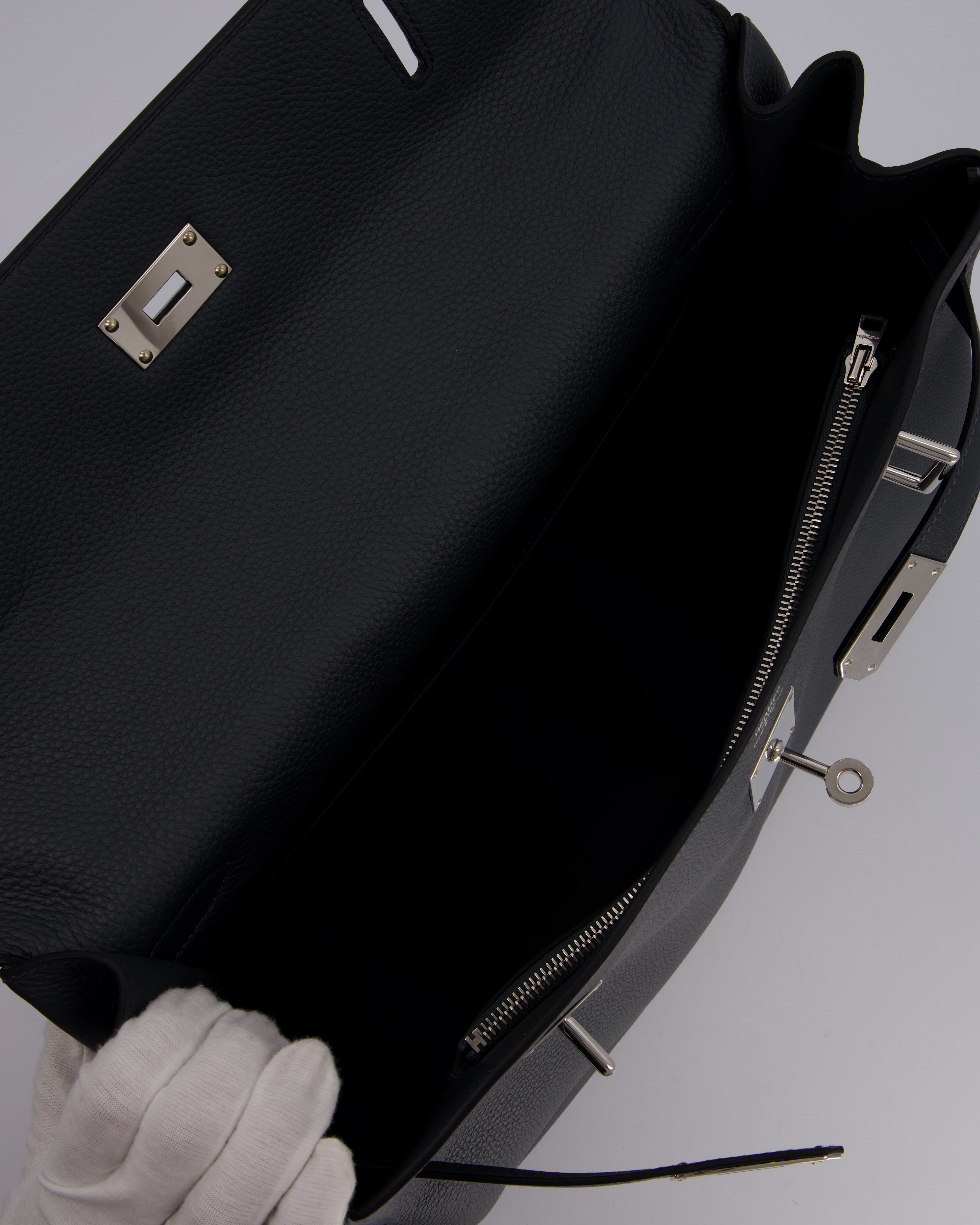 *RARE* Hermès Kelly 42 Maxi Retourne Bag in Gris Misty Togo Leather with Palladium Hardware