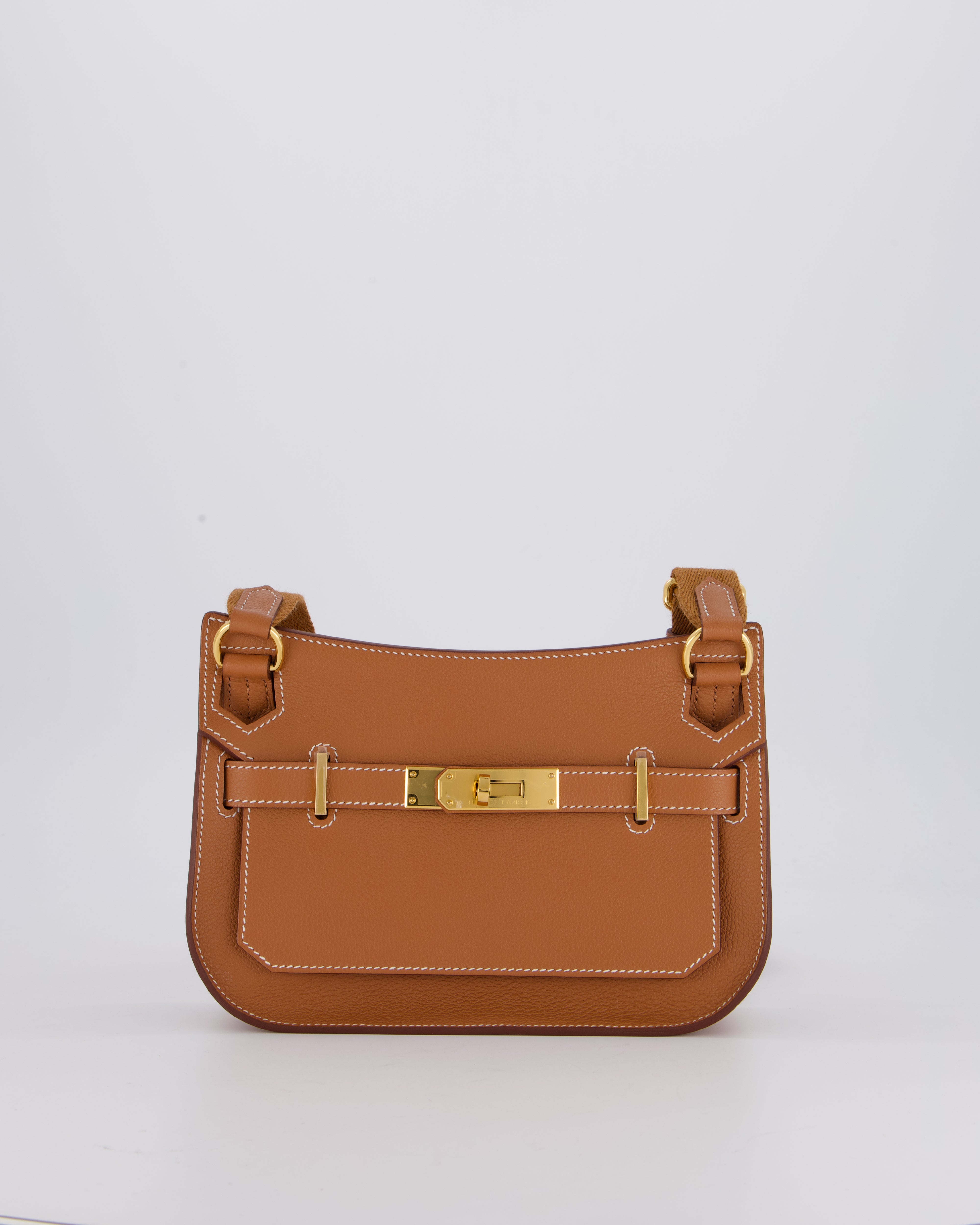 *RARE* Hermès Mini Jypsiere Bag in Gold Evercolour Leather with Gold Hardware