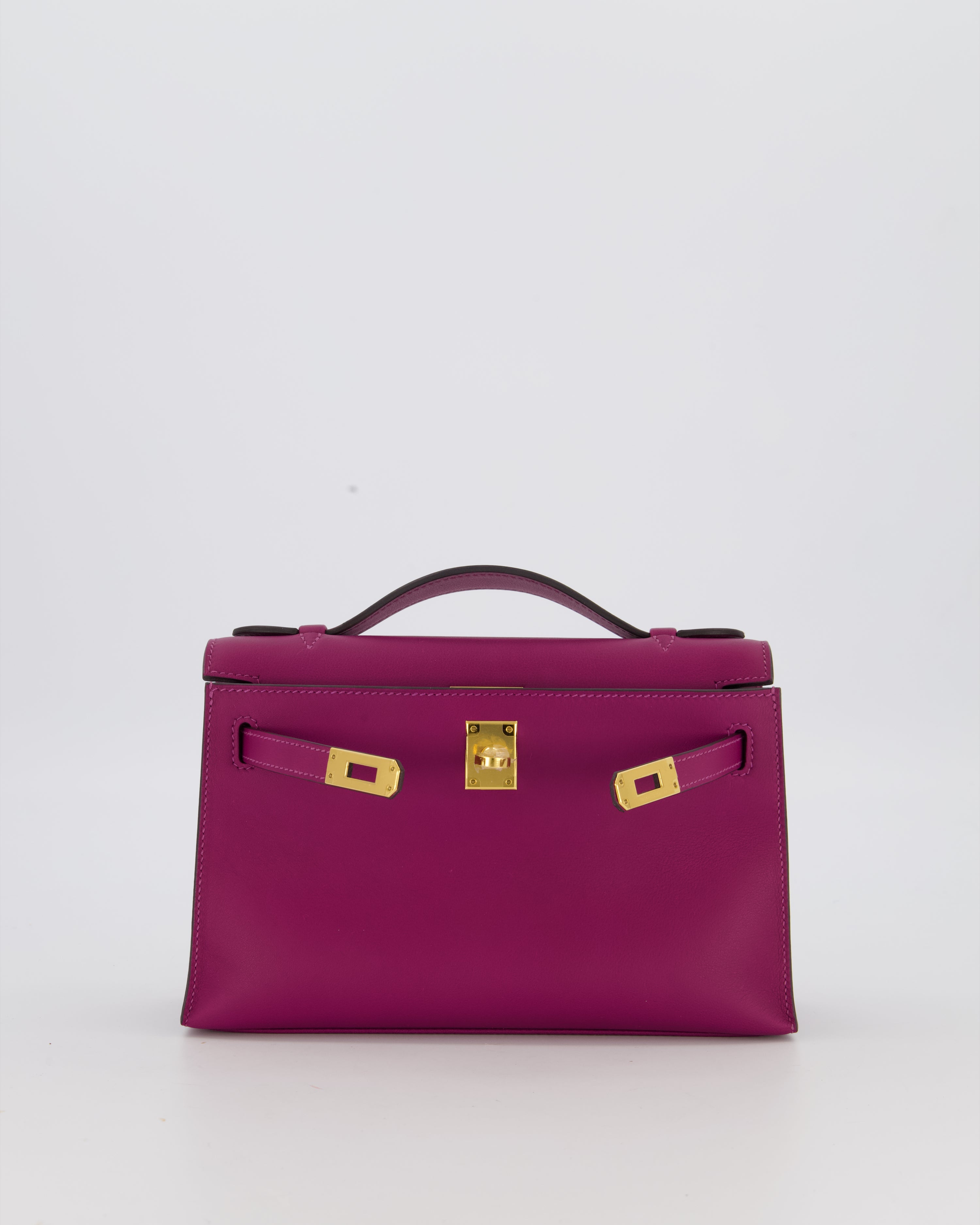 *RARE COLOUR* Hermès Kelly Pochette Bag in Anemone Swift Leather and Gold Hardware