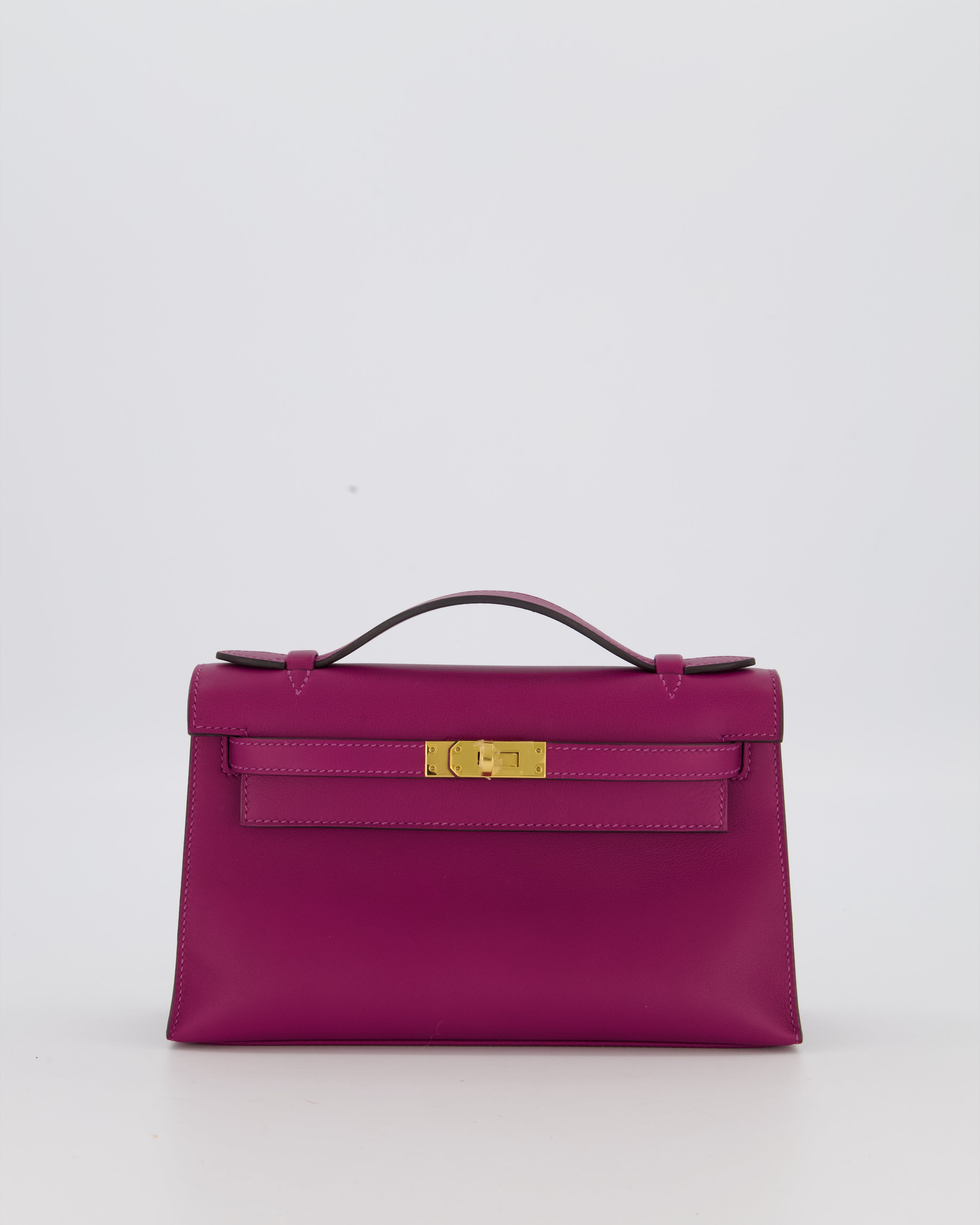 *RARE COLOUR* Hermès Kelly Pochette Bag in Anemone Swift Leather and Gold Hardware