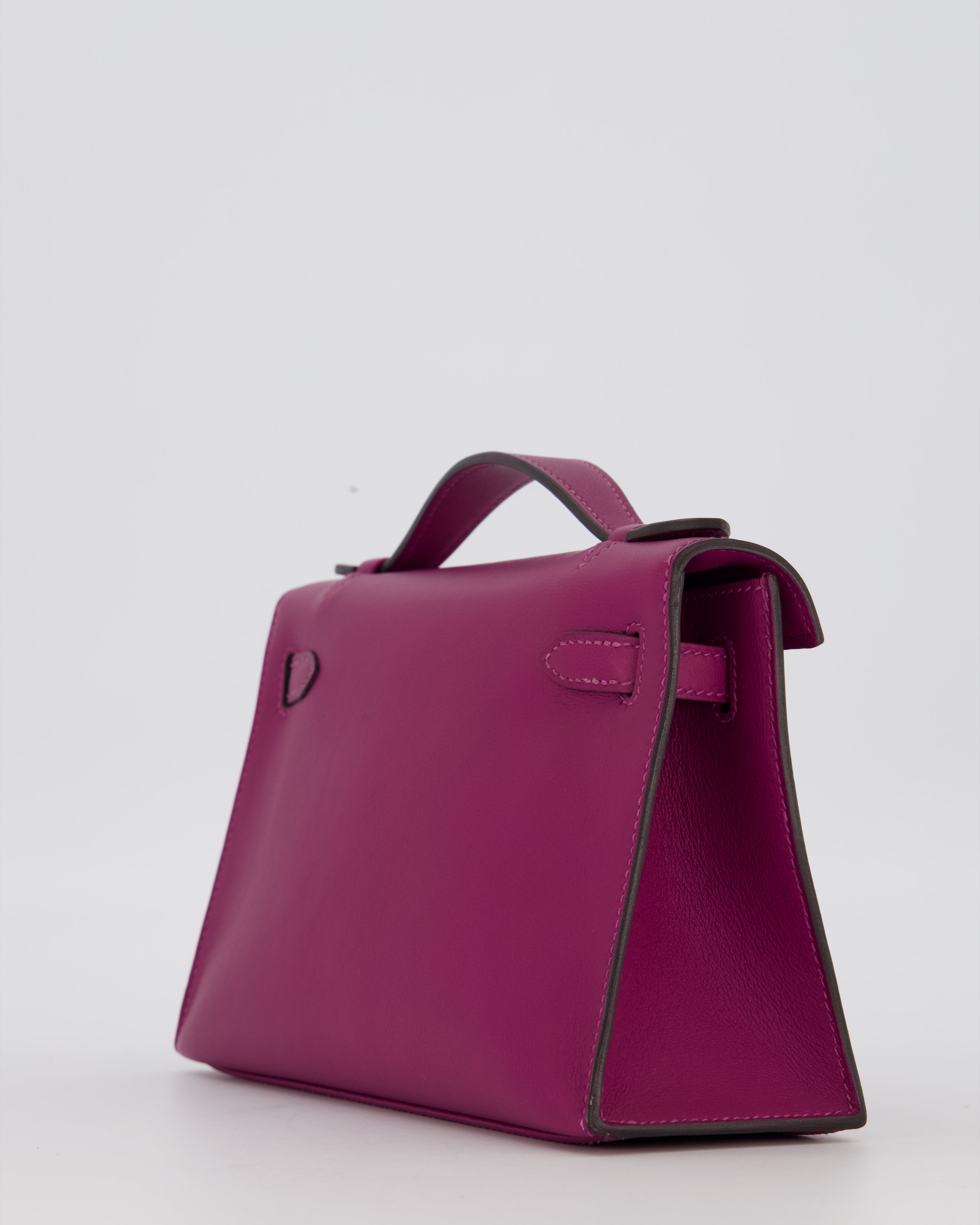 *RARE COLOUR* Hermès Kelly Pochette Bag in Anemone Swift Leather and Gold Hardware