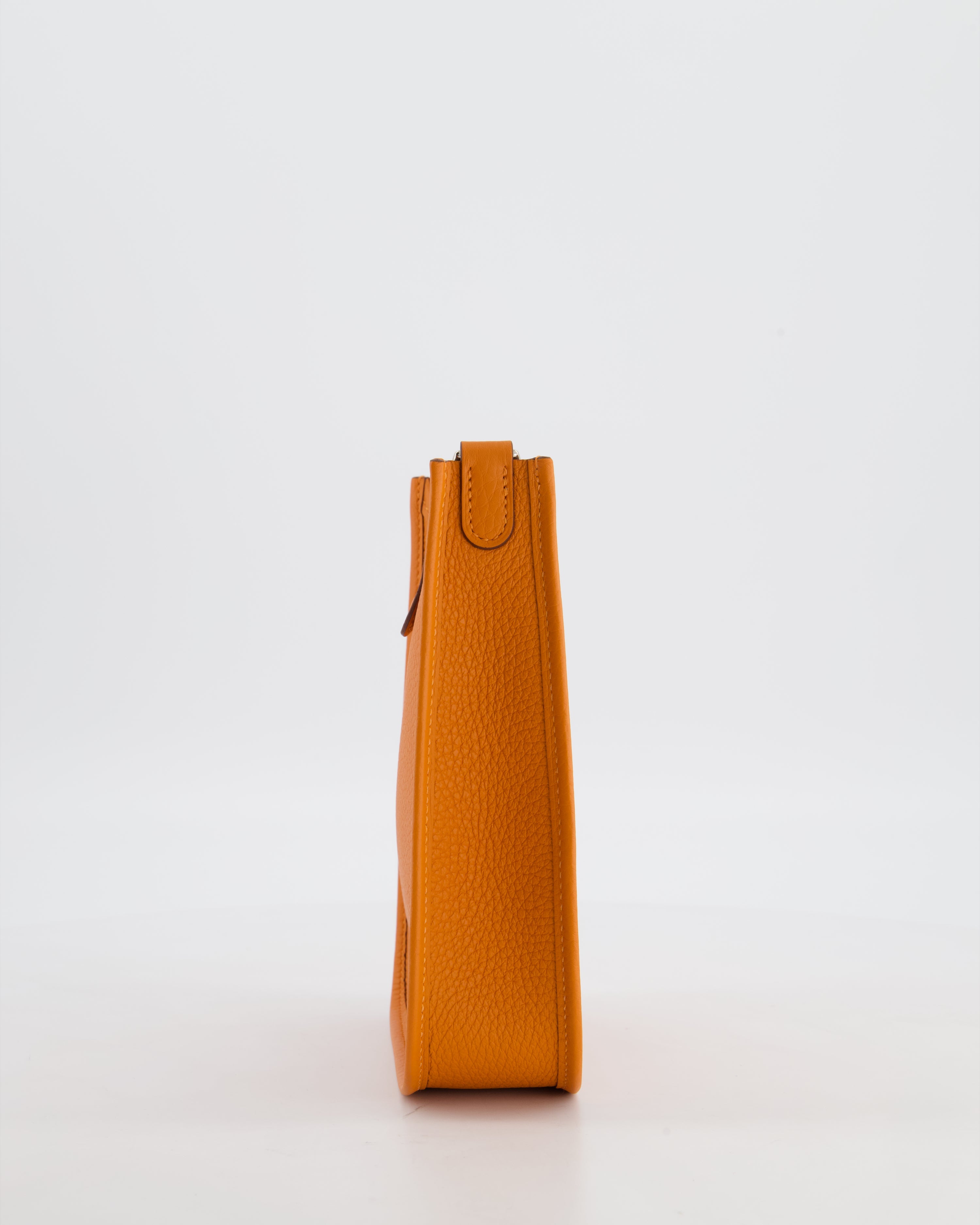 Hermès Mini Evelyne Bag in Orange Clemence Leather with Palladium Hardware