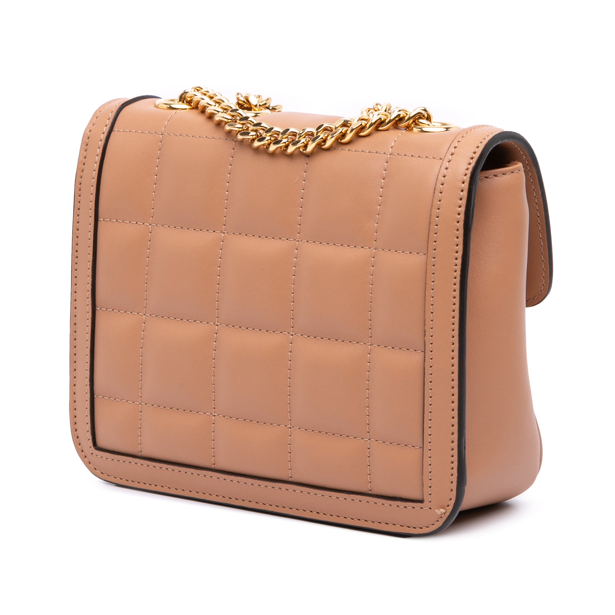 Deco Chain Flap Bag Mixed Matelasse Leather Small