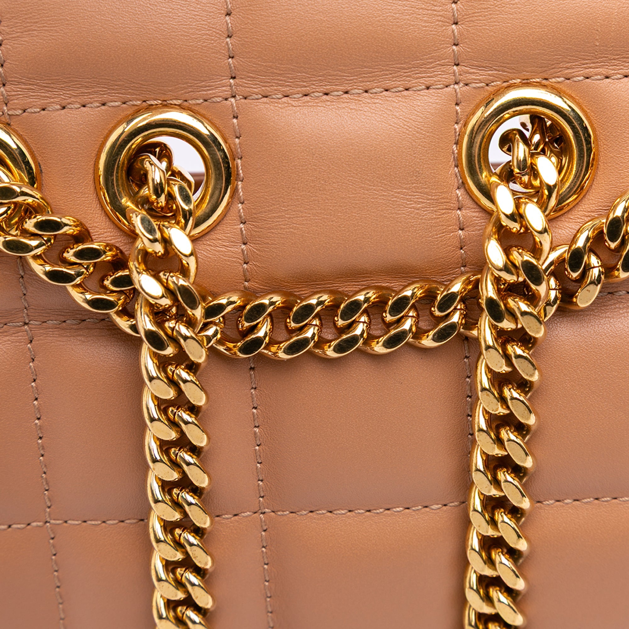 Deco Chain Flap Bag Mixed Matelasse Leather Small