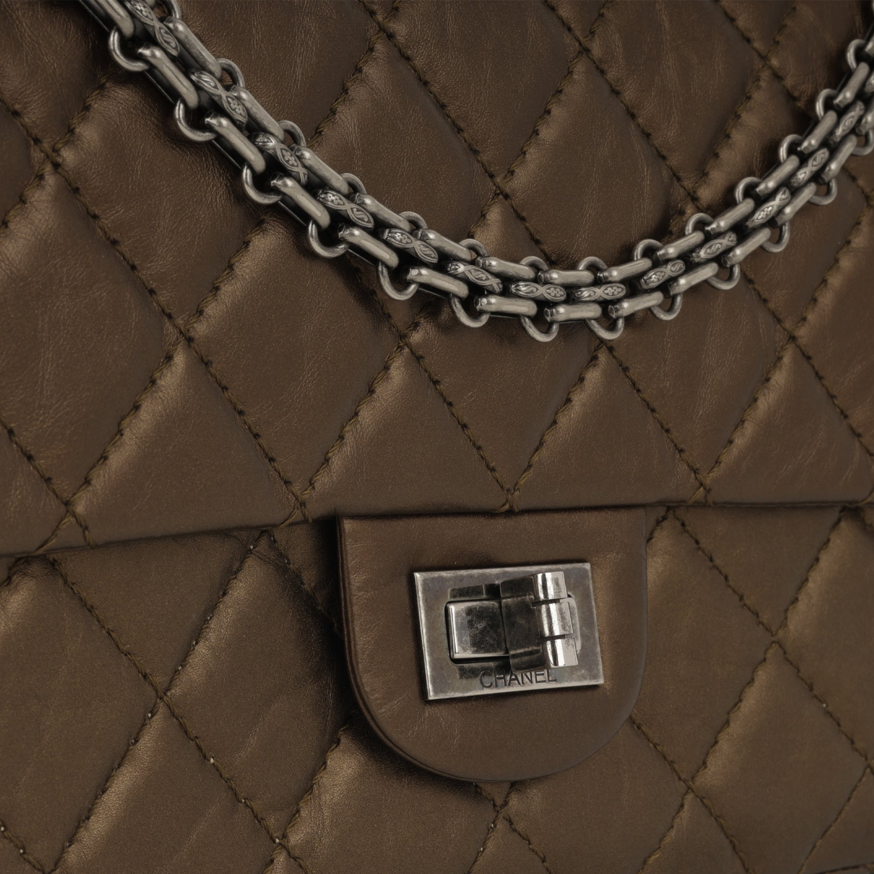 2.55 Re-Issue 226 - Bronze Crumpled Calfskin | Ruthenium Hardware
