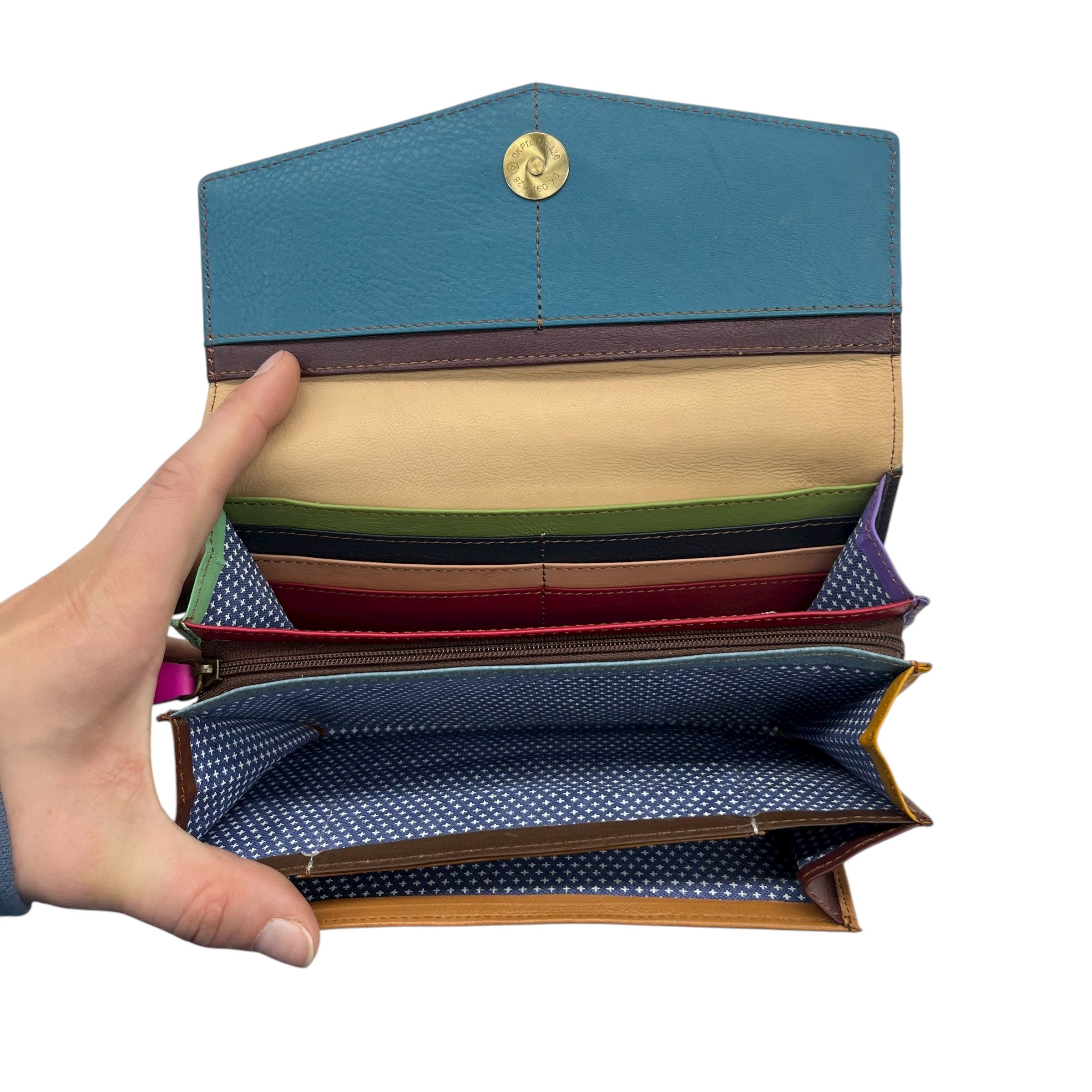 Wallet Leather By Clothes Mentor In Multi, Size:Large