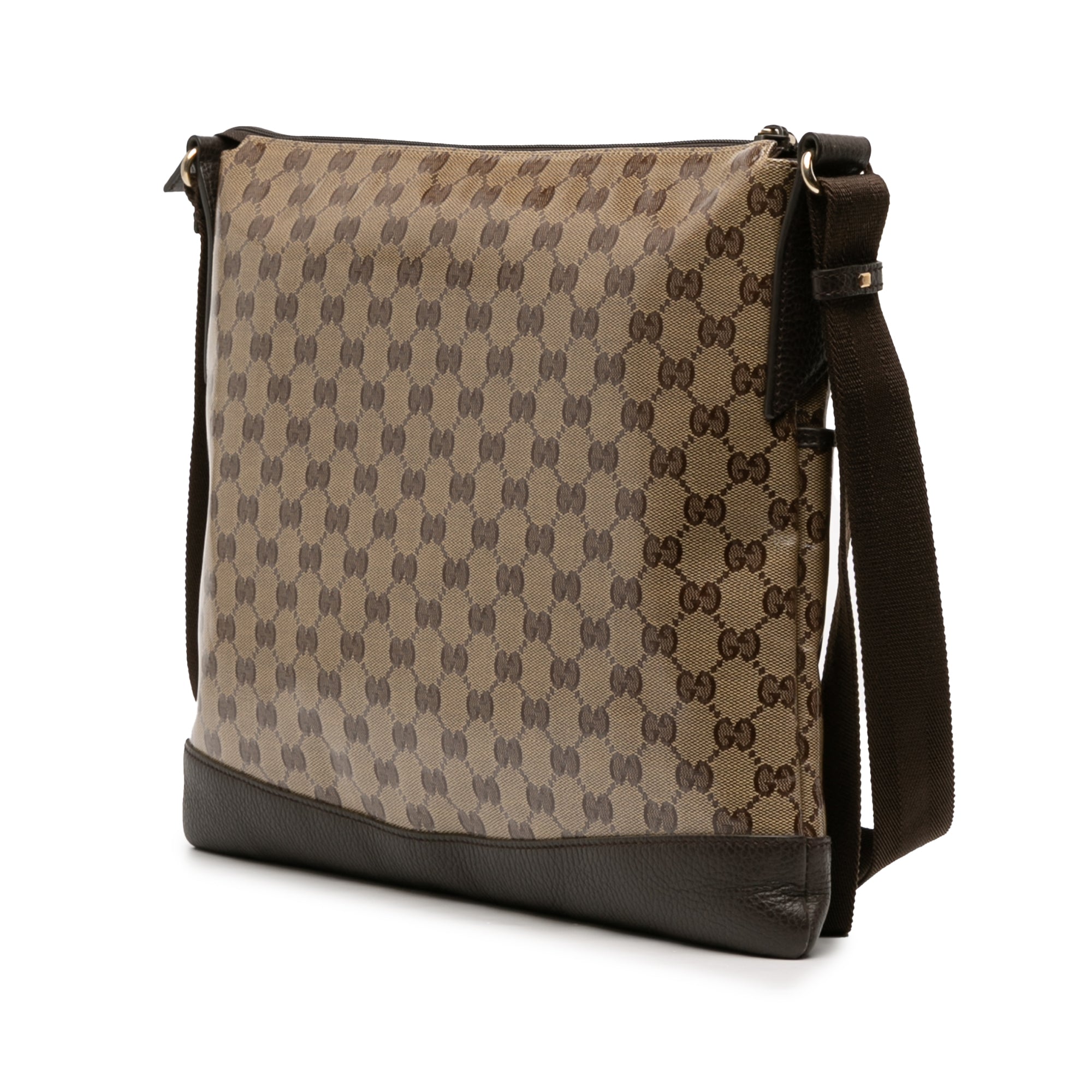 Zip Messenger Bag GG Coated Canvas Medium