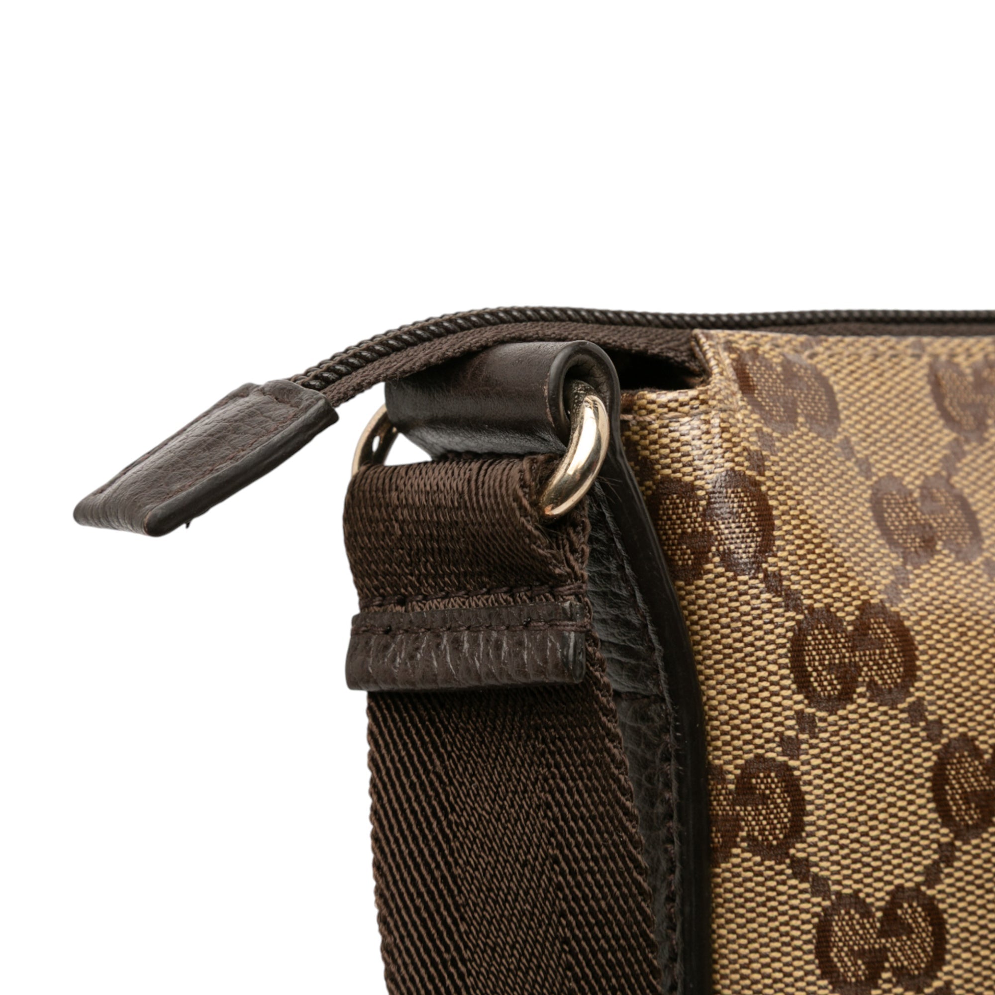 Zip Messenger Bag GG Coated Canvas Medium